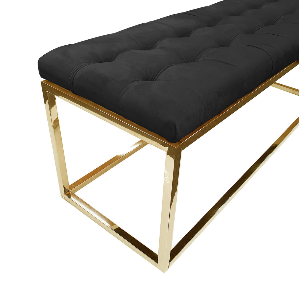 Holly Gold / Black Ottoman - Cosy Abode
