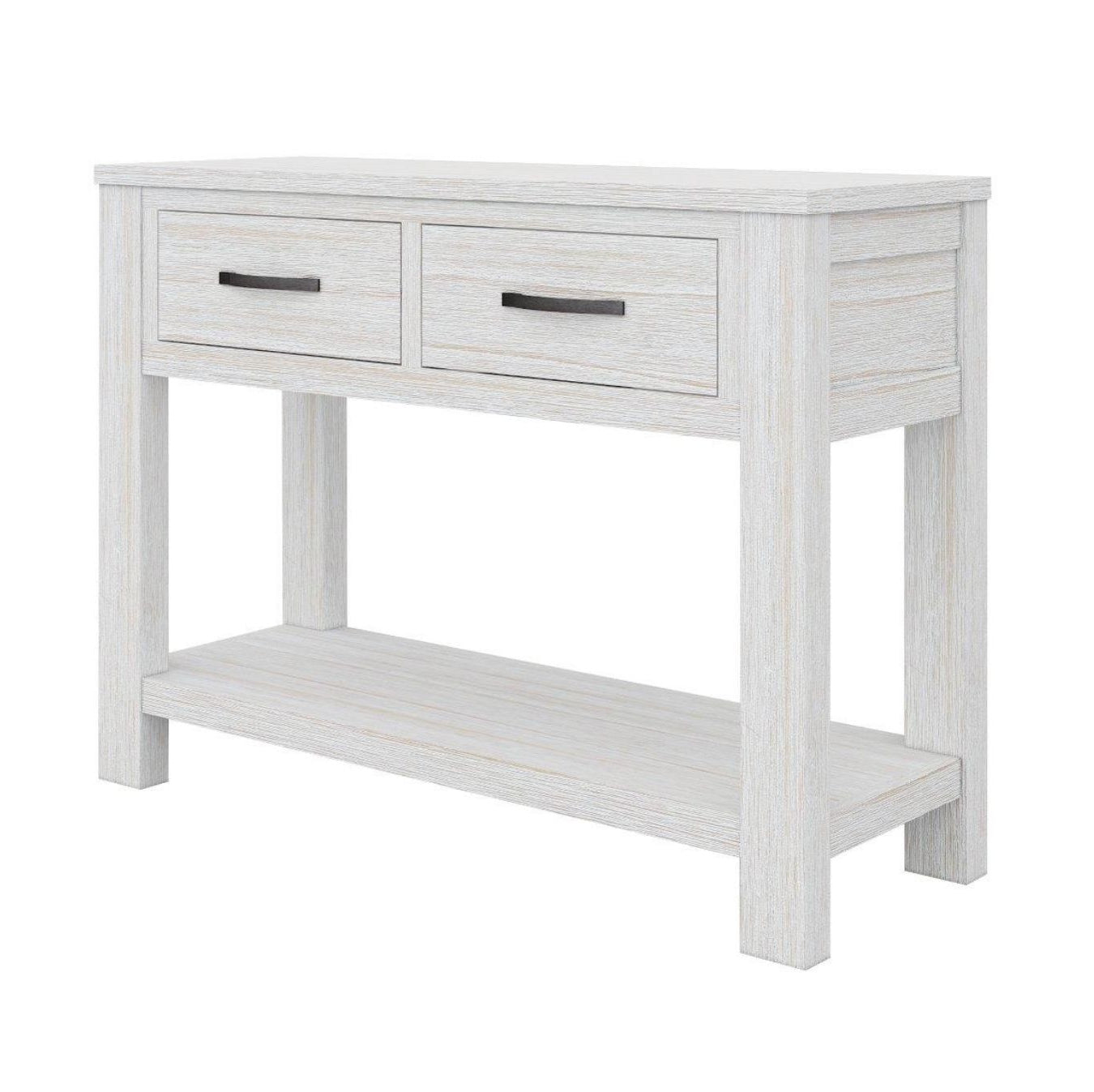 Foxglove Console Hallway Entry Table 110cm Solid Mt Ash Timber Wood - White - Cosy Abode
