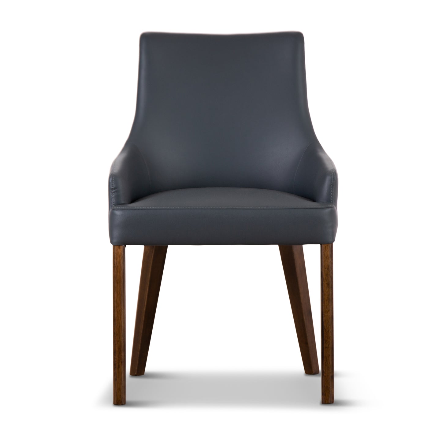 Tuberose Dining Chair Set of 3 PU Leather Solid Acacia Wood Furniture Dark Grey - Cosy Abode