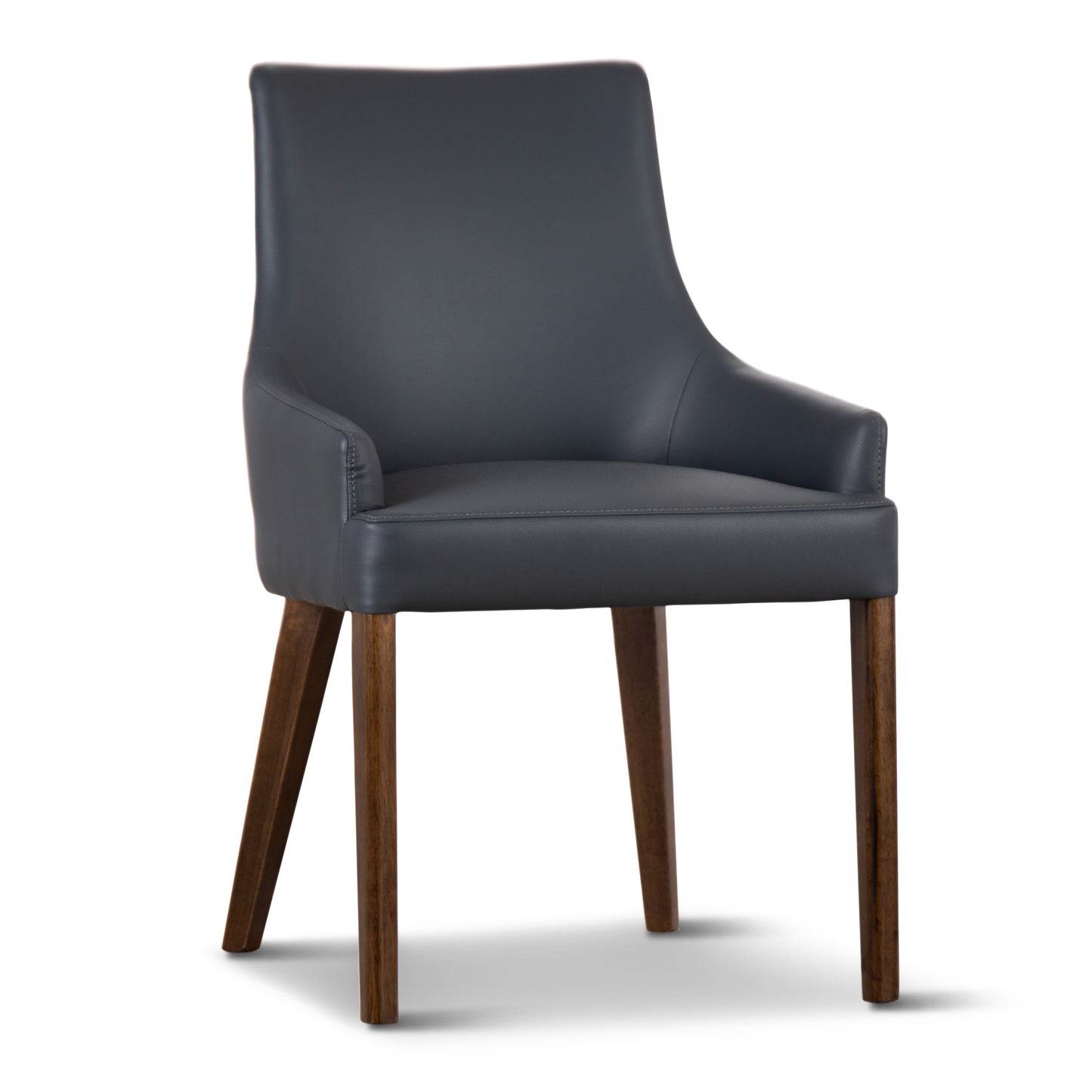 Tuberose Dining Chair PU Leather Solid Acacia Timber Wood Furniture - Dark Grey - Cosy Abode