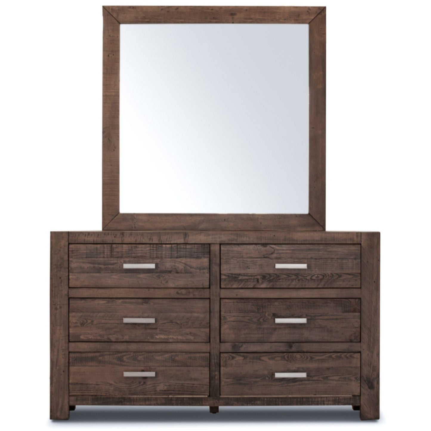 Catmint Dresser & Hall Mirror with Solid Pine Frame - Grey Stone 110cm x 110cm - Cosy Abode