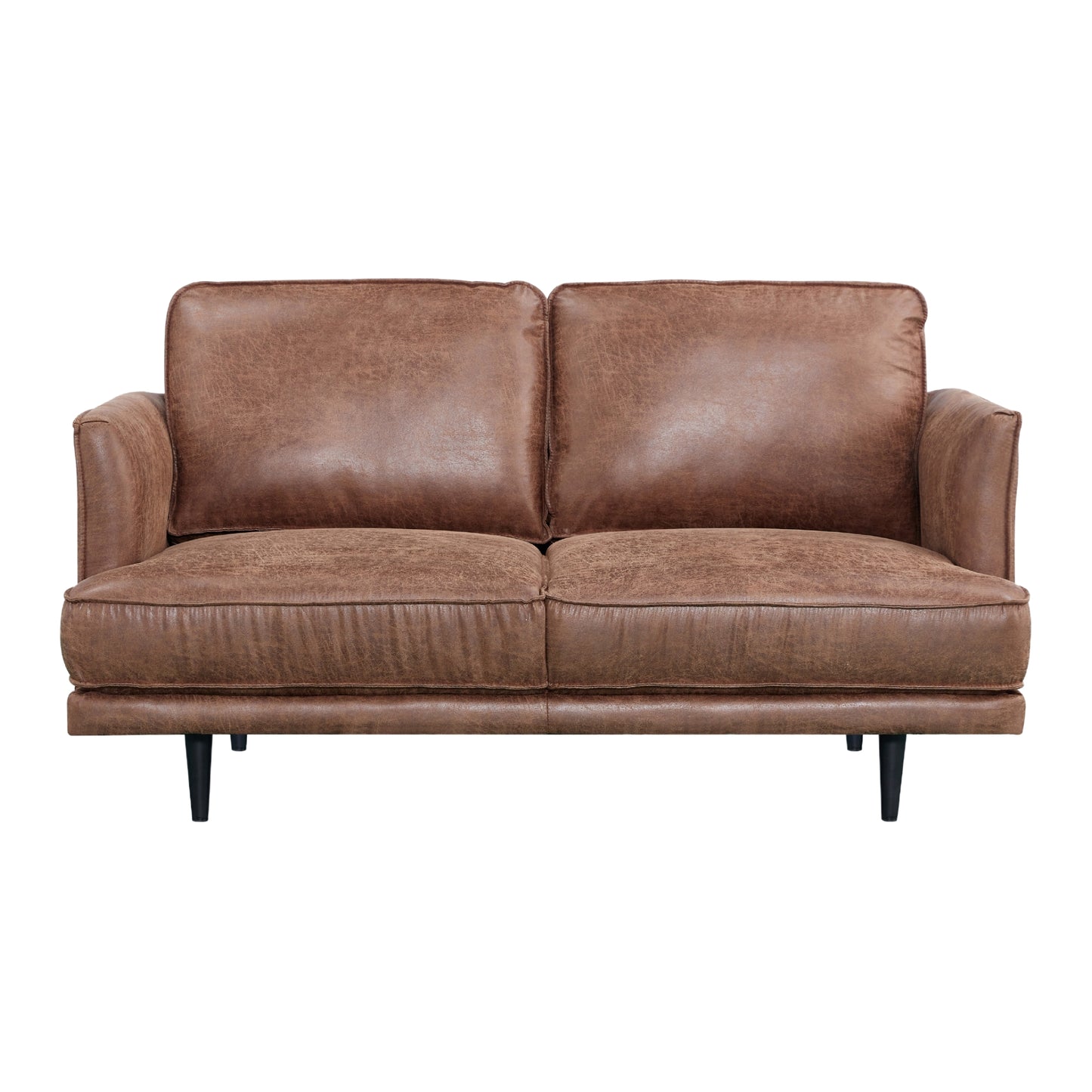 Rosie 2 Seater Sofa Fabric Uplholstered Lounge Couch Brown - Cosy Abode