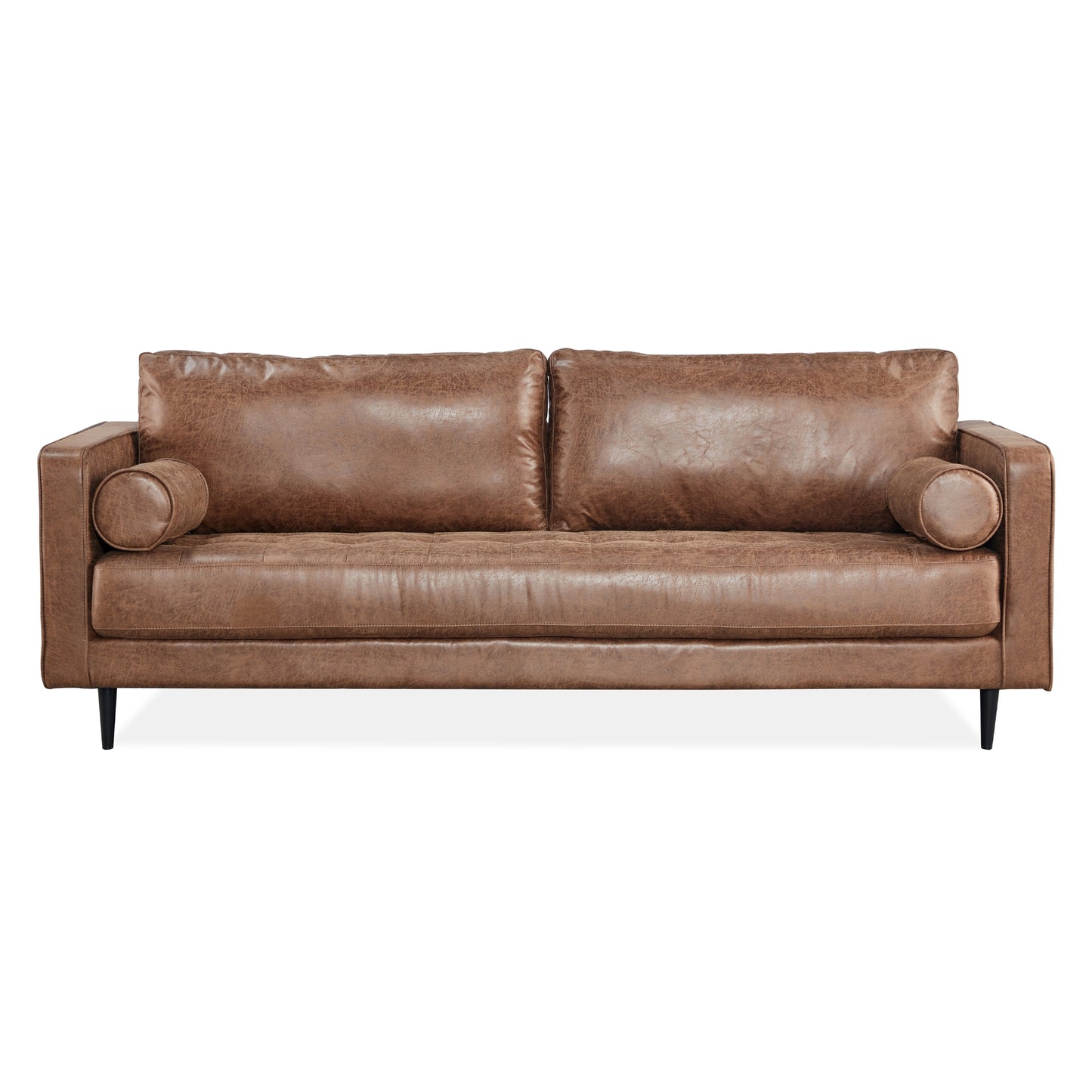 Chelsea 3.5 Seater Sofa Fabric Uplholstered Lounge Couch Dark Brown - Cosy Abode