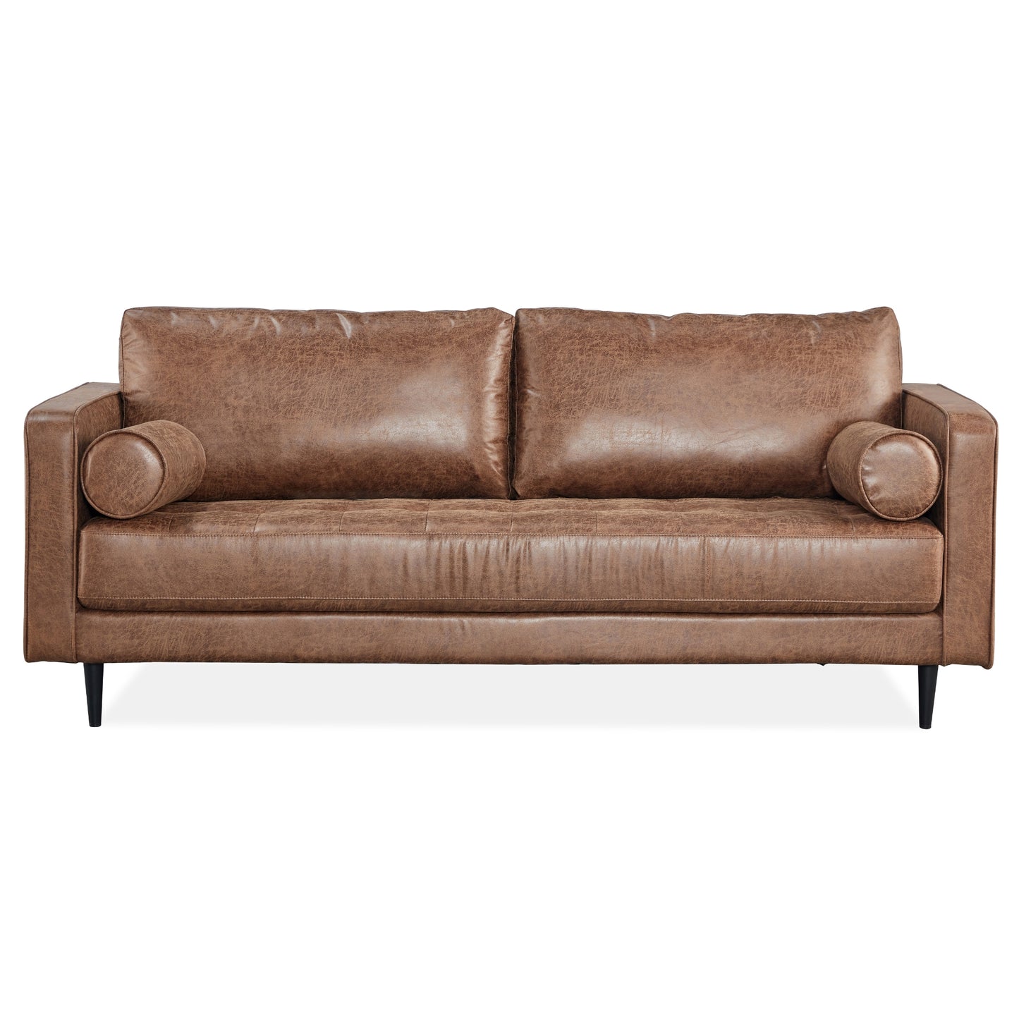 Chelsea 2 Seater Sofa Fabric Uplholstered Lounge Couch Dark Brown - Cosy Abode