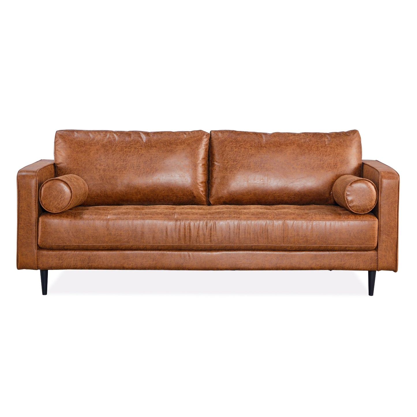 Chelsea 2 Seater Sofa Fabric Uplholstered Lounge Couch Light Brown - Cosy Abode