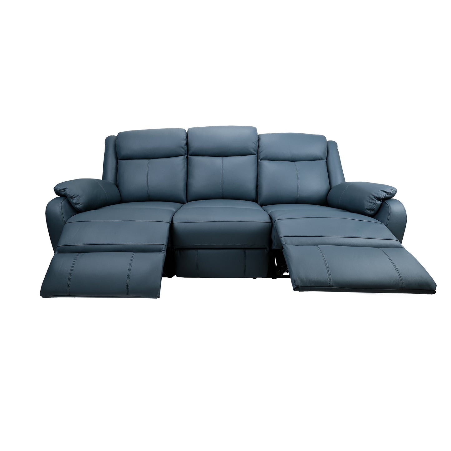 Bella 3+1+1 Seater Electric Recliner Genuine Leather Upholstered Lounge - Blue - Cosy Abode