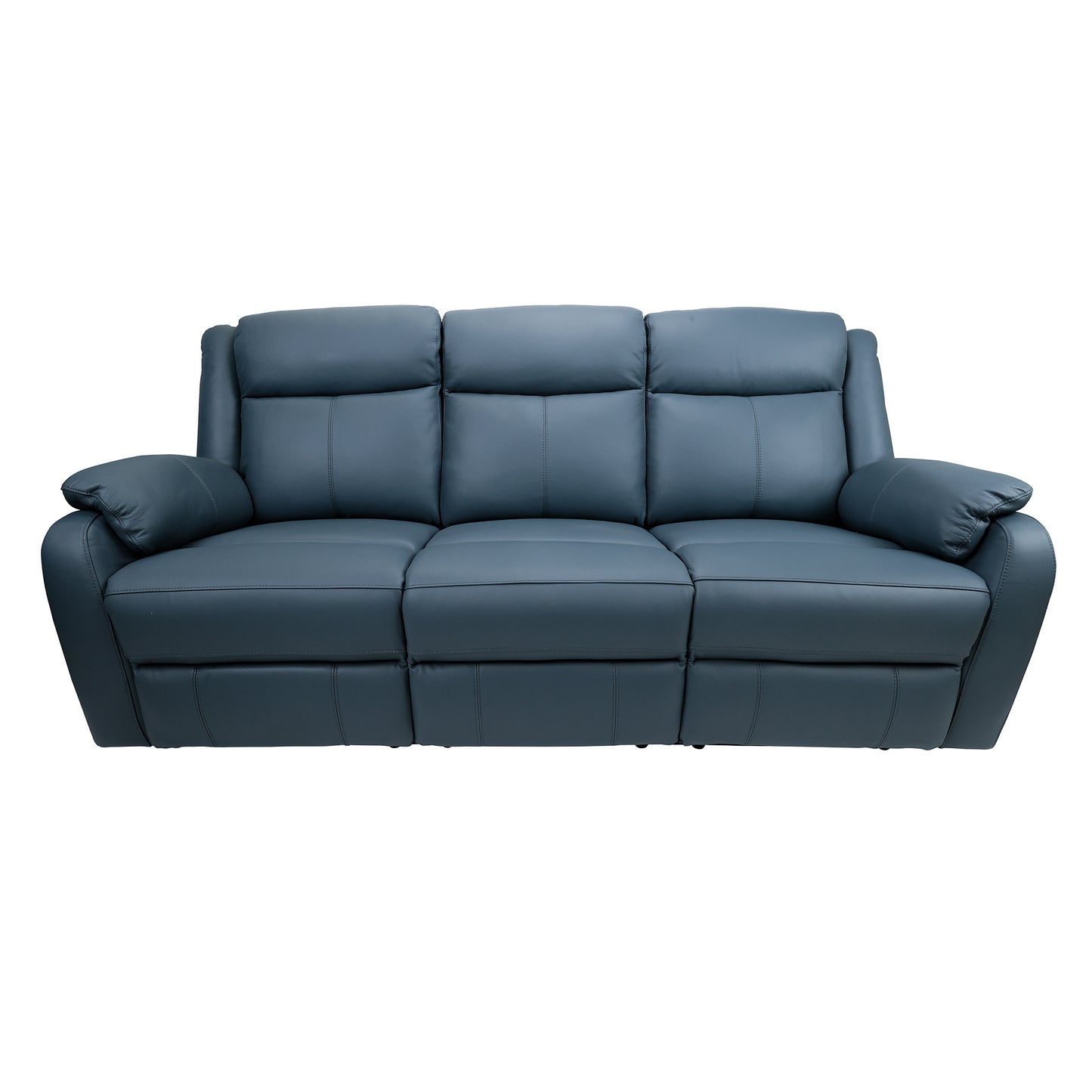 Bella 3+2+1 Seater Electric Recliner Genuine Leather Upholstered Lounge - Blue - Cosy Abode