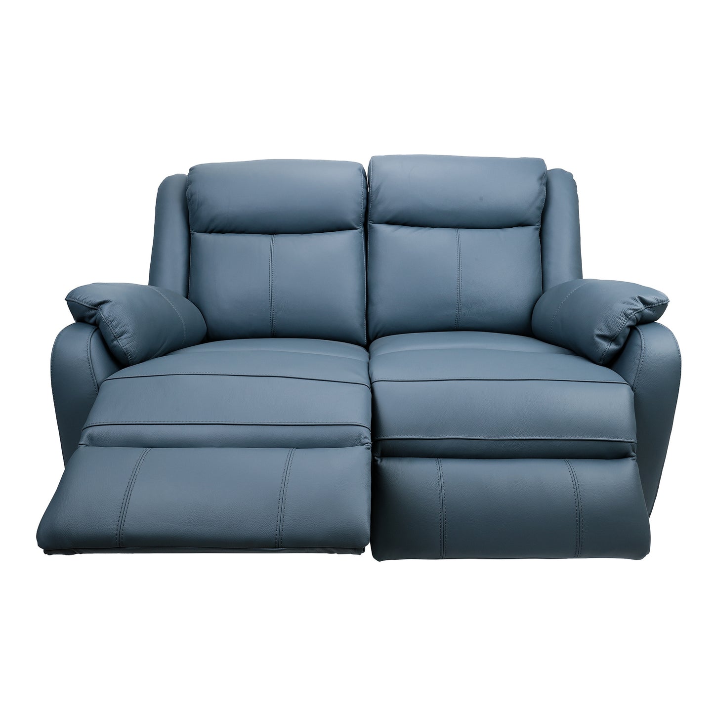 Bella 2 Seater Electric Recliner Genuine Leather Upholstered Lounge - Blue - Cosy Abode