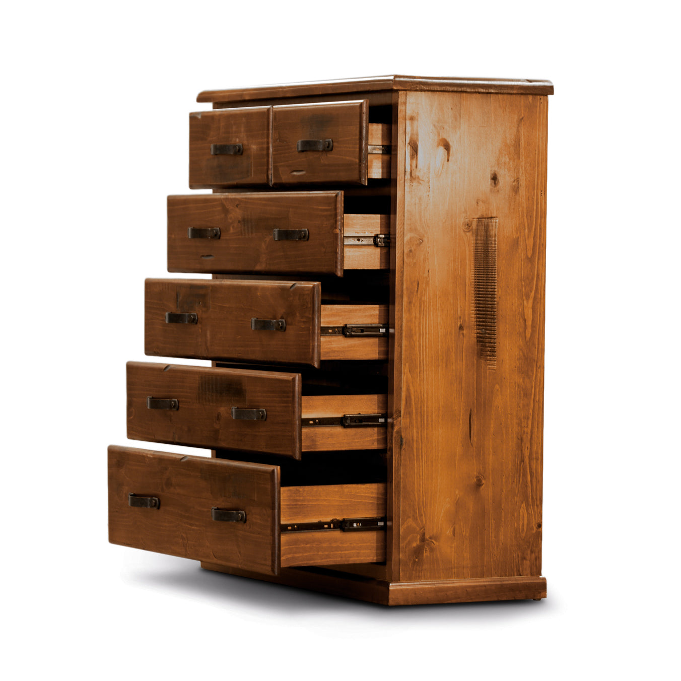 Umber Tallboy 6 Chest of Drawers Solid Pine Wood Storage Cabinet - Dark Brown - Cosy Abode