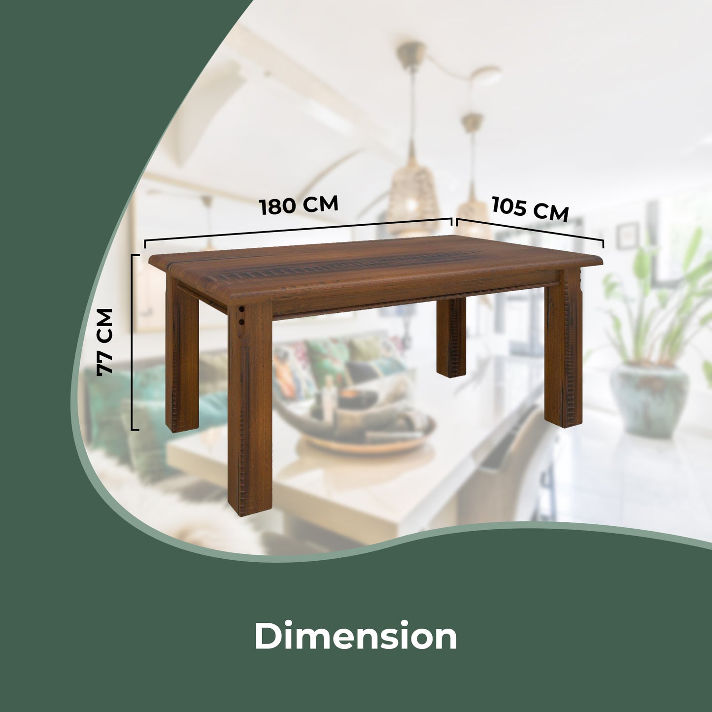 Umber 7pc Dining Set 180cm Table 6 Chair Solid Pine Wood Timber - Dark Brown - Cosy Abode