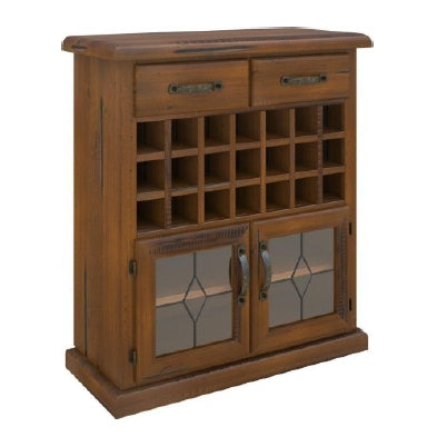 Umber Sideboard Buffet Wine Cabinet Bar Bottle Wooden Storage Rack - Dark Brown - Cosy Abode