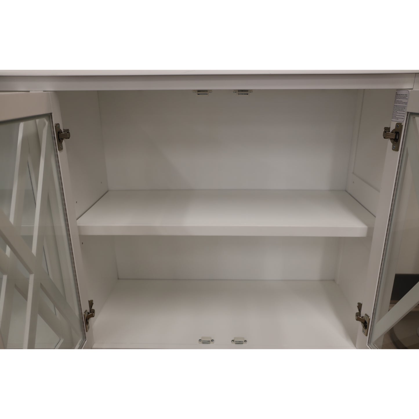Daisy Buffet Table 180cm 4 Glass Door Solid Acacia Wood Hampton Furniture -White - Cosy Abode