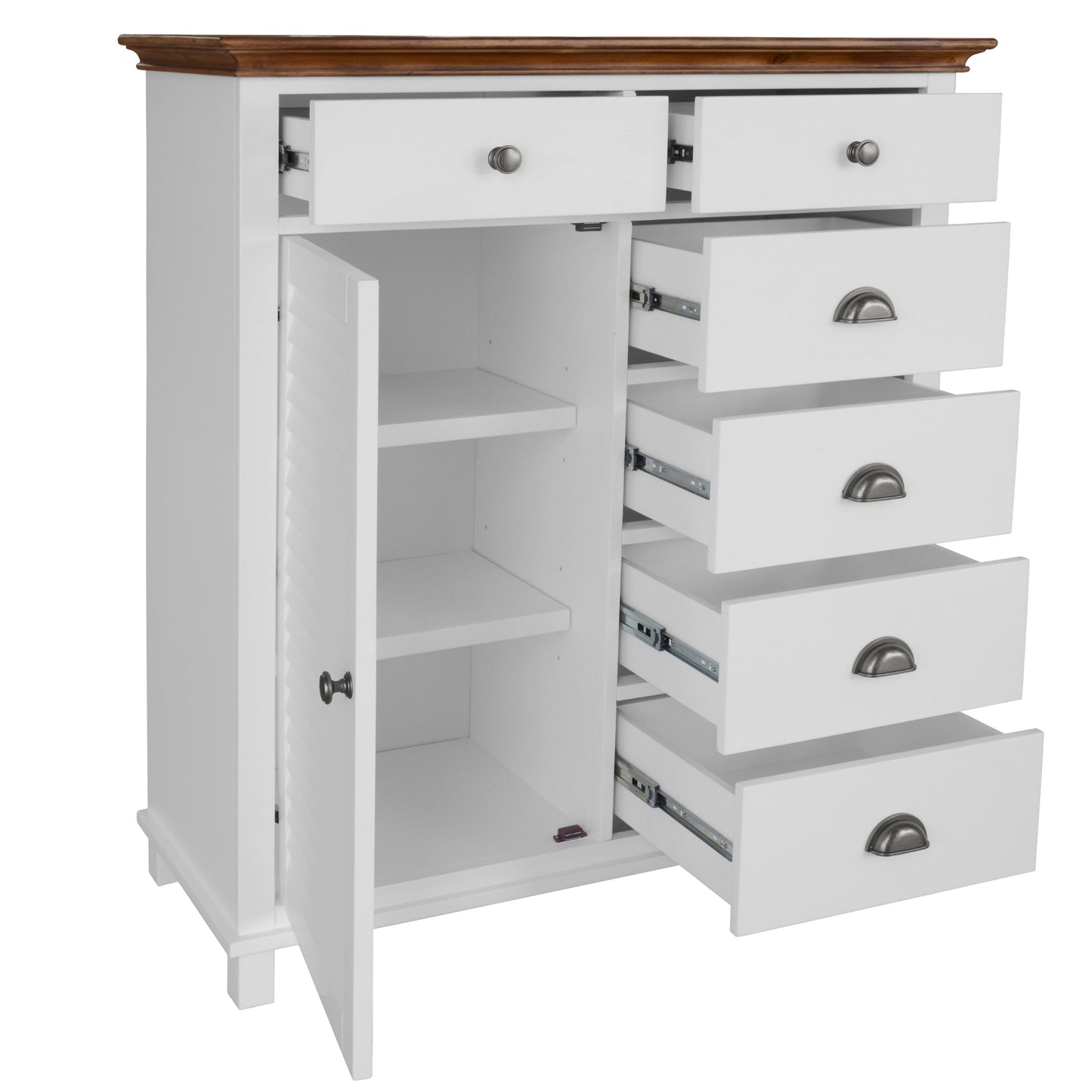 Virginia Bedside Tallboy 3pc Bedroom Set Drawers Nightstand Storage Cabinet -WHT - Cosy Abode