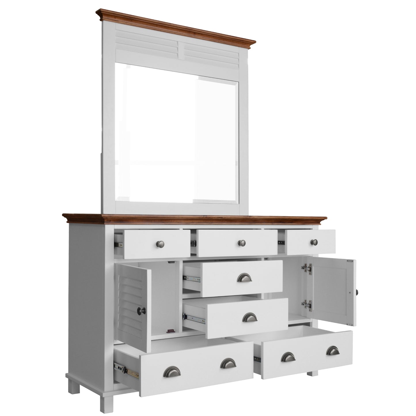 Virginia Bedside Dresser 3pc Bedroom Set Drawers Nightstand Storage Cabinet -WHT - Cosy Abode