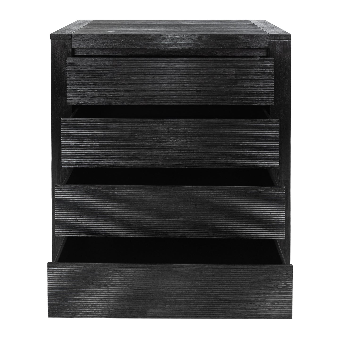 Tofino Tallboy 4 Chest of Drawers Solid Acacia Wood Bed Storage Cabinet - Black - Cosy Abode