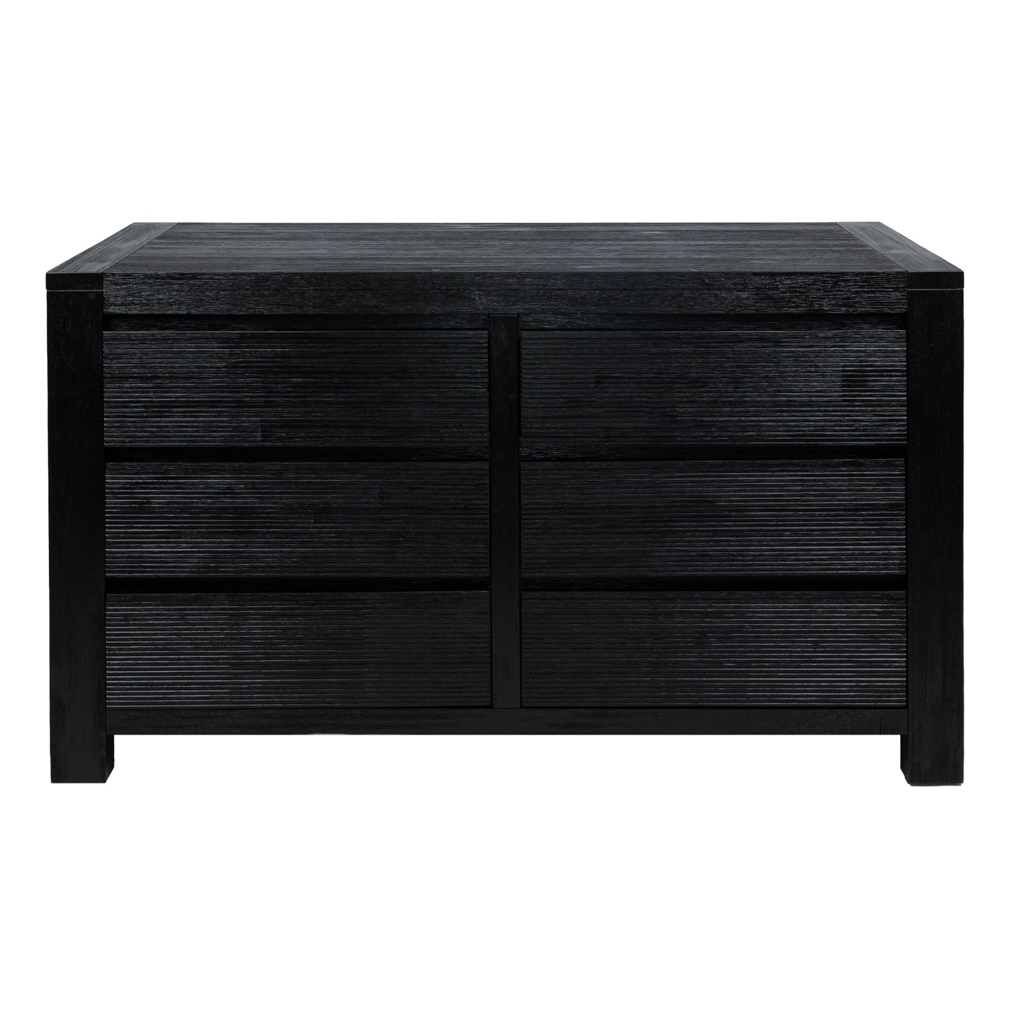 Tofino Dresser 6 Chest of Drawers Solid Wood Bedroom Storage Cabinet - Black - Cosy Abode