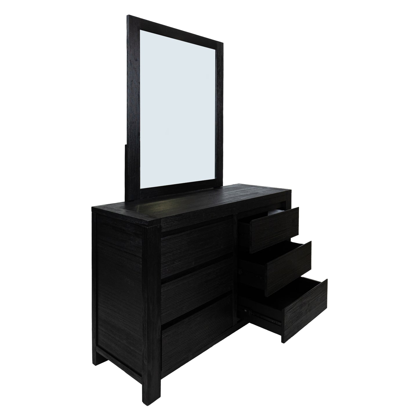 Tofino 5pc Queen Bed Suite Bedside Dresser Bedroom Furniture Package - Black - Cosy Abode
