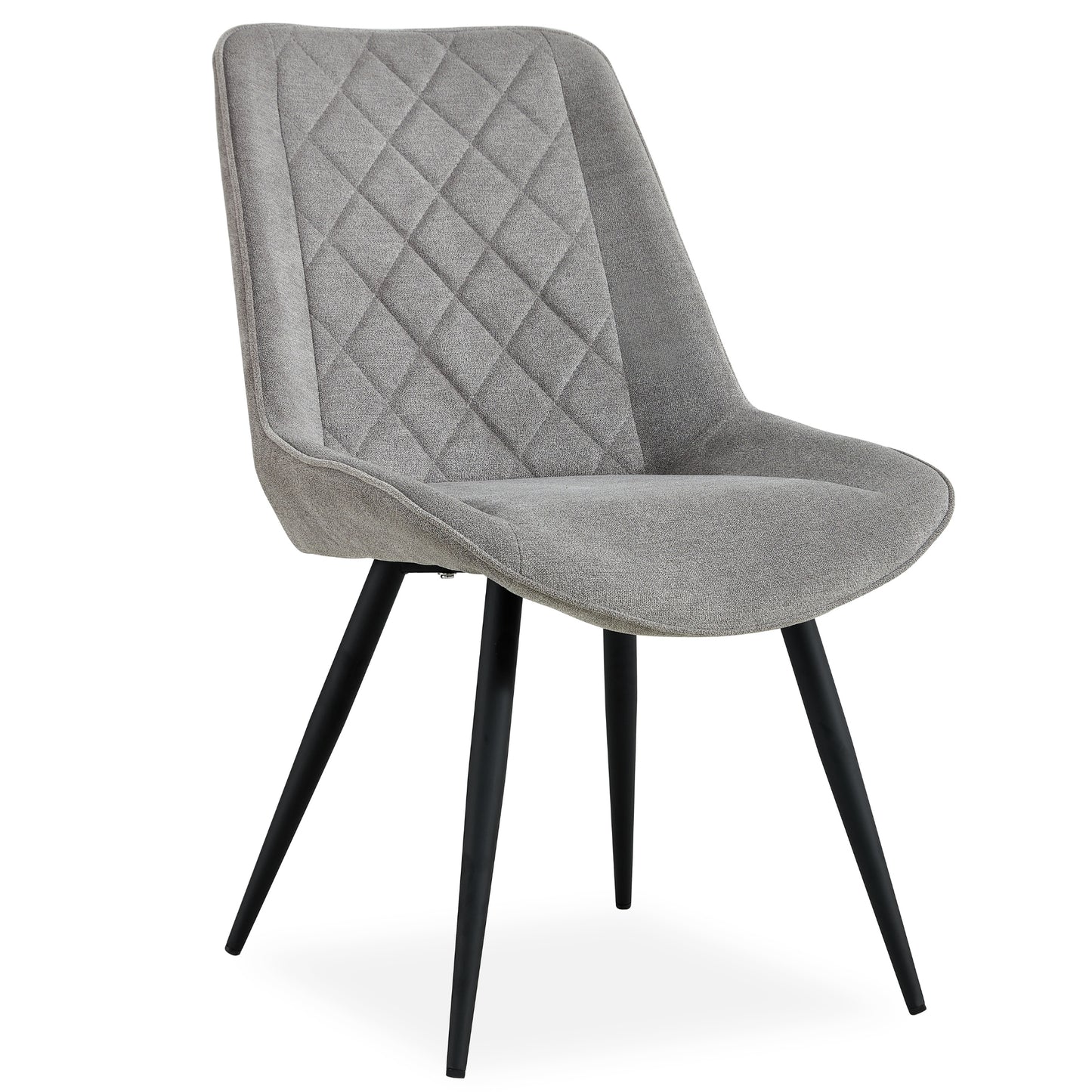 Helenium Dining Chair Set of 6 Fabric Seat with Metal Frame - Granite - Cosy Abode