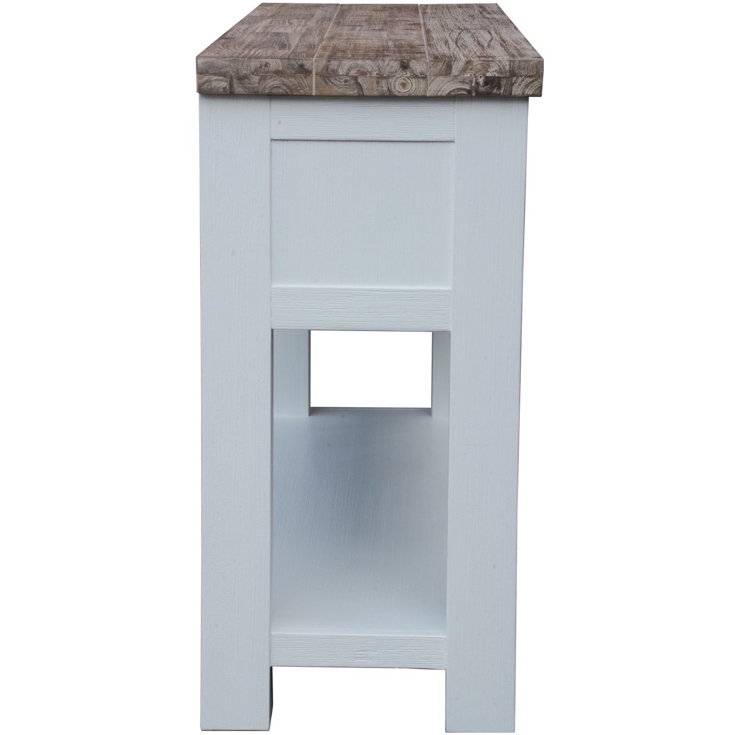 Plumeria Console Hallway Entry Table 130cm Solid Acacia Timber Wood -White Brush - Cosy Abode