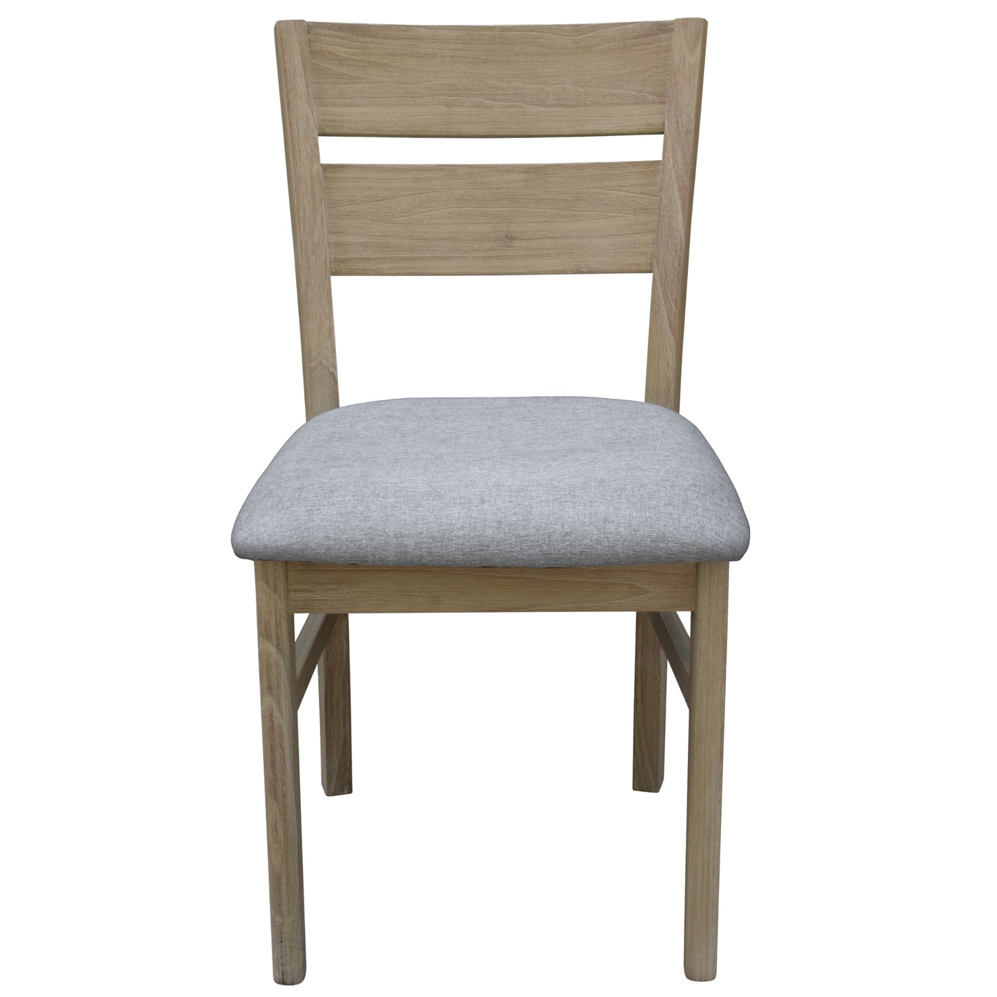 Tyler 2pc Set Dining Chair Fabric Seat Solid Acacia Timber Wood Brushed Smoke - Cosy Abode