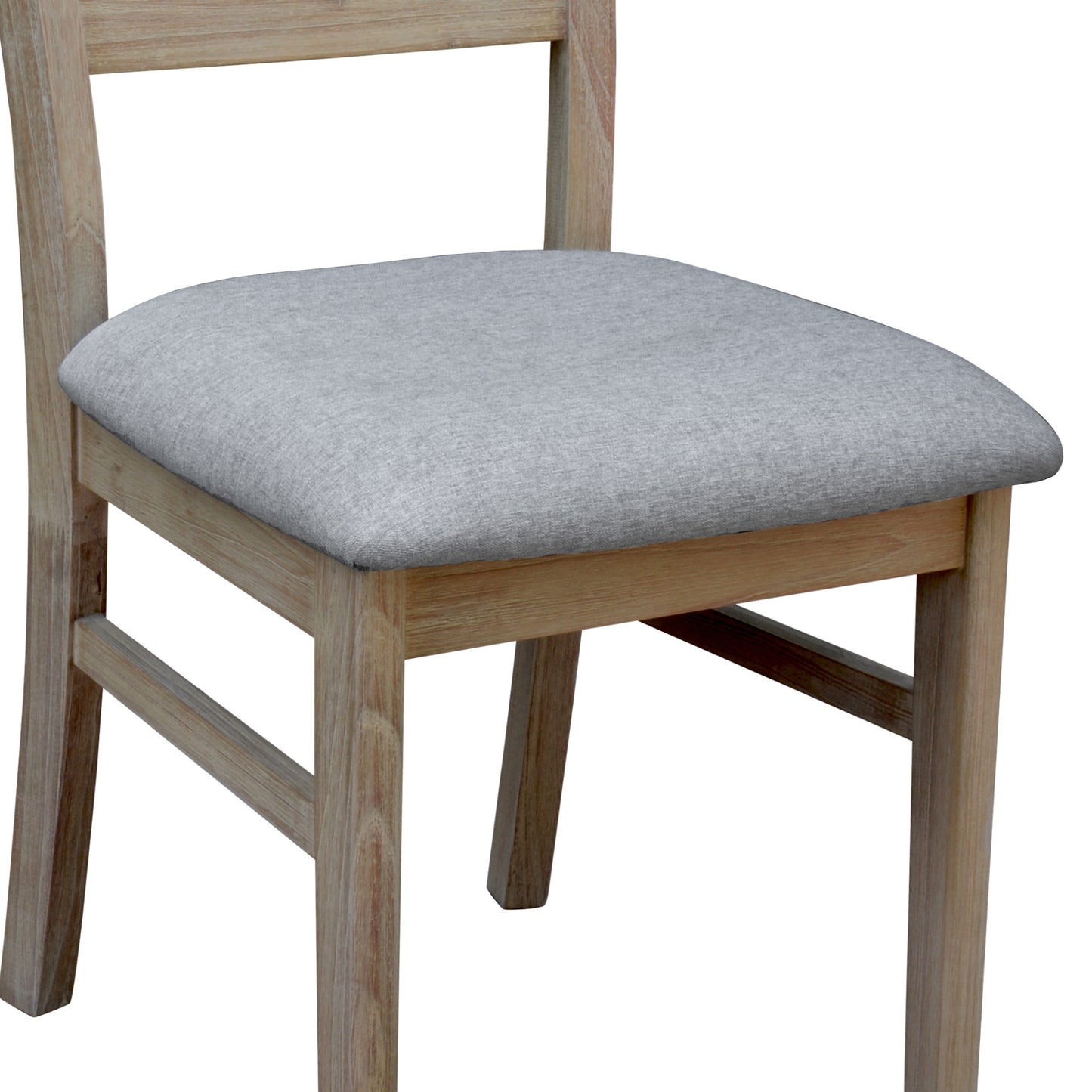Tyler 4pc Set Dining Chair Fabric Seat Solid Acacia Timber Wood Brushed Smoke - Cosy Abode