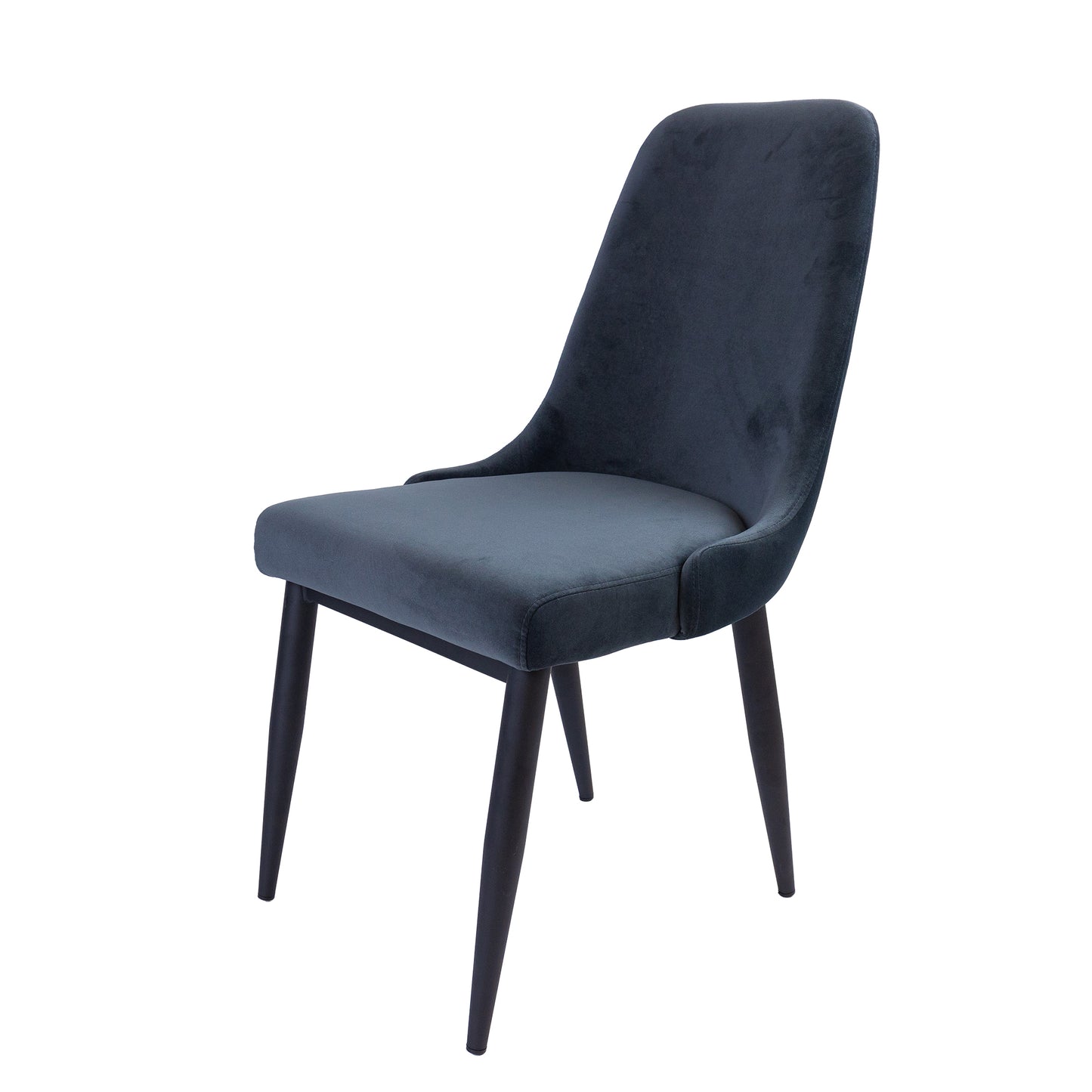 Eva Dining Chair Set of 2 Fabric Seat with Metal Frame - Charcoal - Cosy Abode