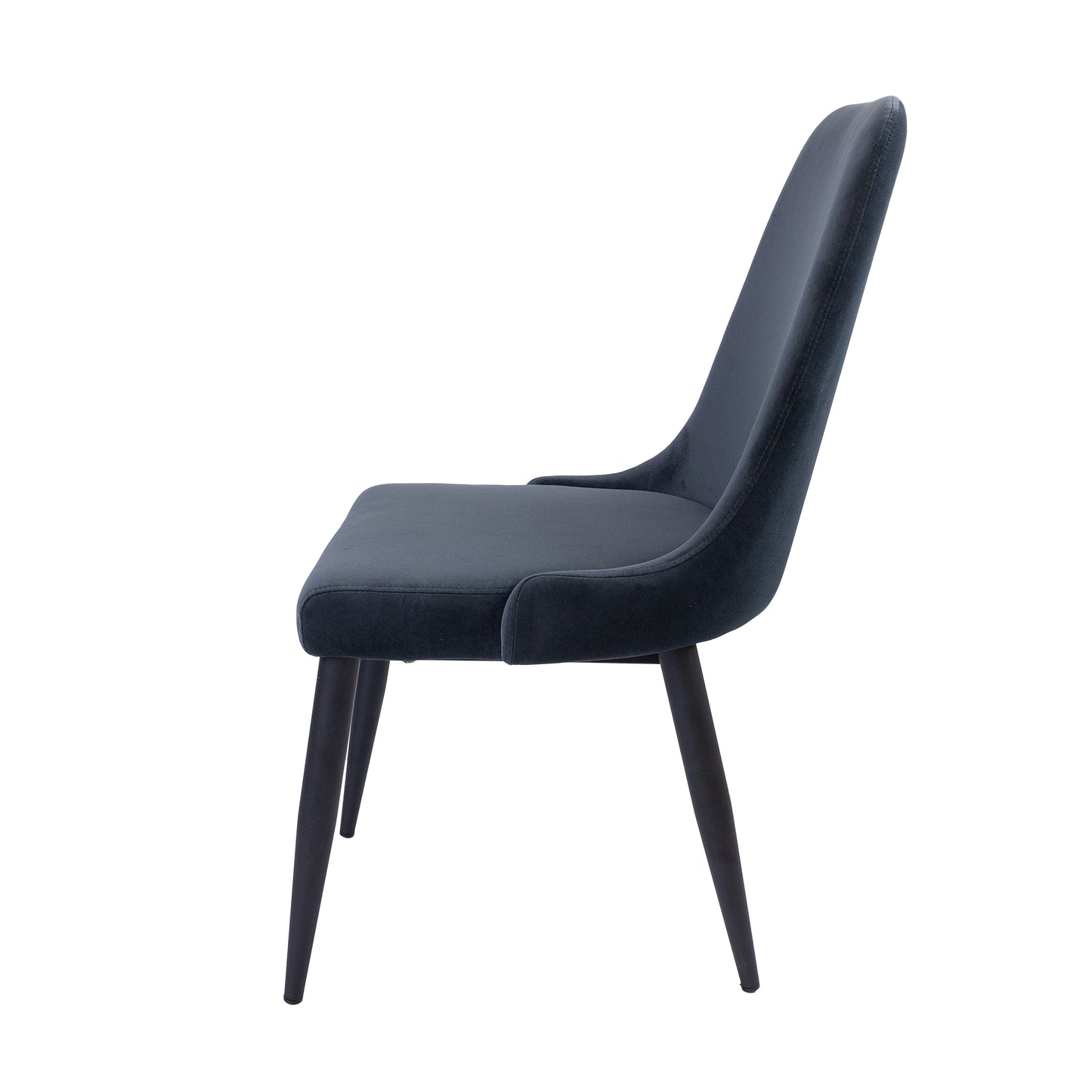 Eva Dining Chair Set of 2 Fabric Seat with Metal Frame - Charcoal - Cosy Abode