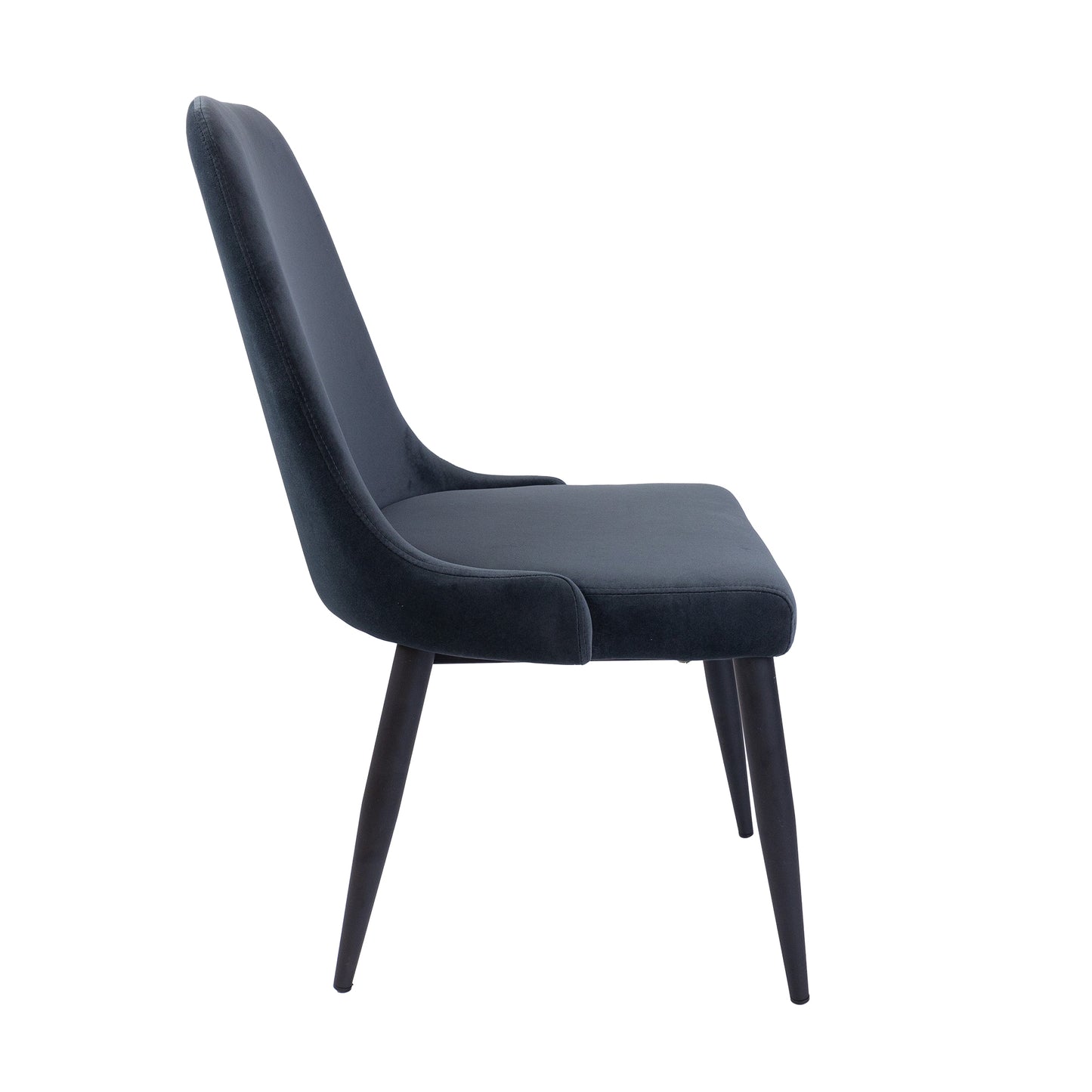 Eva Dining Chair Set of 2 Fabric Seat with Metal Frame - Charcoal - Cosy Abode