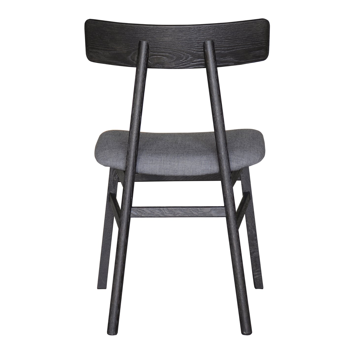 Claire Dining Chair Set of 6 Solid Oak Wood Fabric Seat Furniture - Black - Cosy Abode