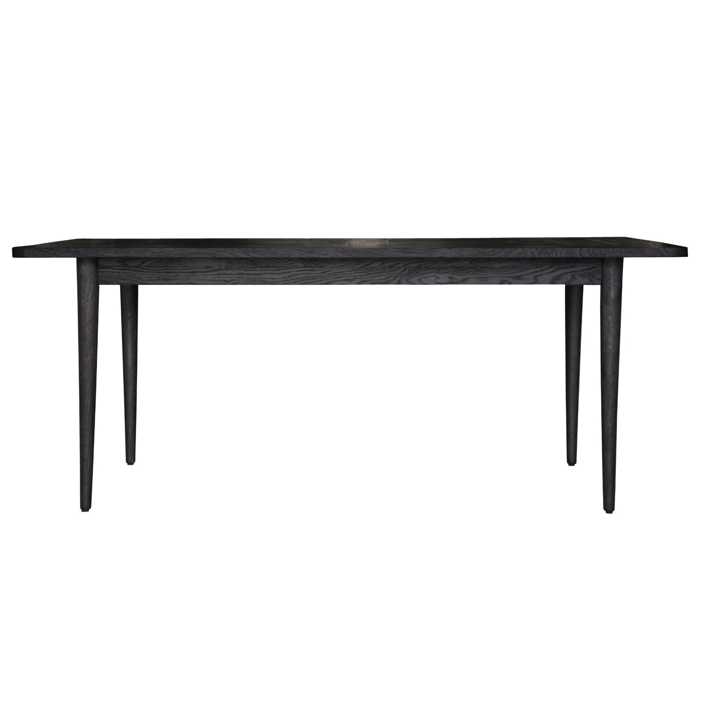 Claire 7pc Dining Set Table 180cm Solid Oak Wood Fabric Seat Chair - Black - Cosy Abode