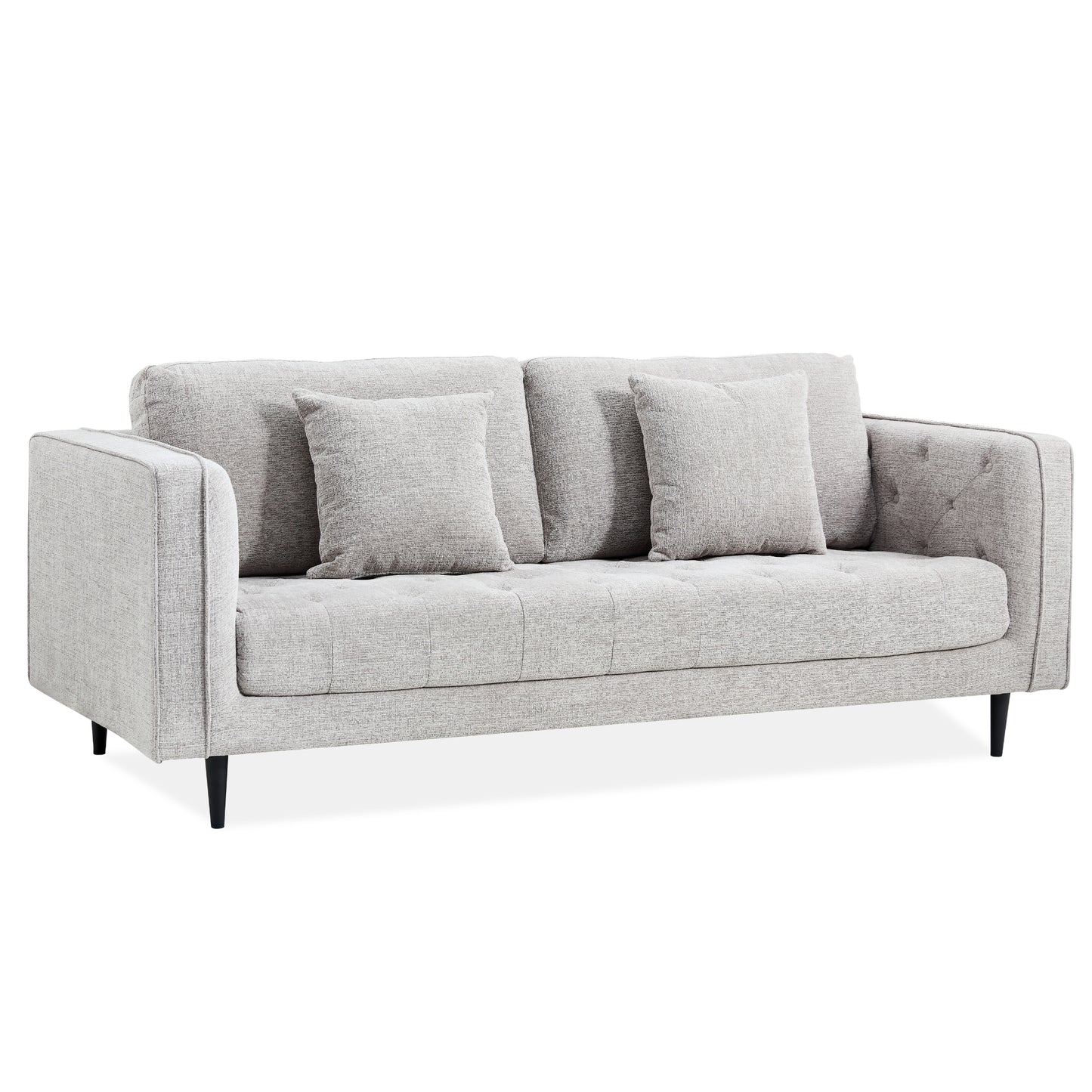 Jolie 3 Seater Sofa Fabric Uplholstered Lounge Couch - Quartz - Cosy Abode