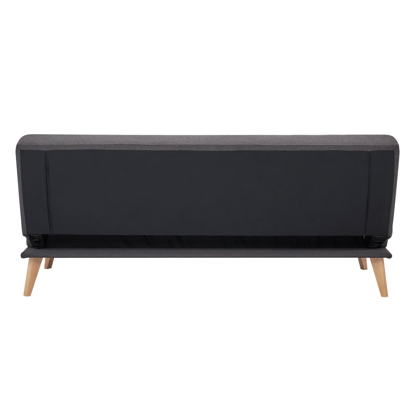 Brando 3 Seater Sofa Futon Bed Fabric Lounge Couch - Charcoal - Cosy Abode