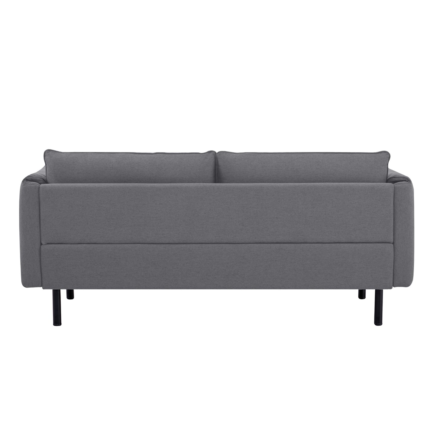 Channel 3 Seater Fabric Sofa Lounge Couch Dark Grey - Cosy Abode