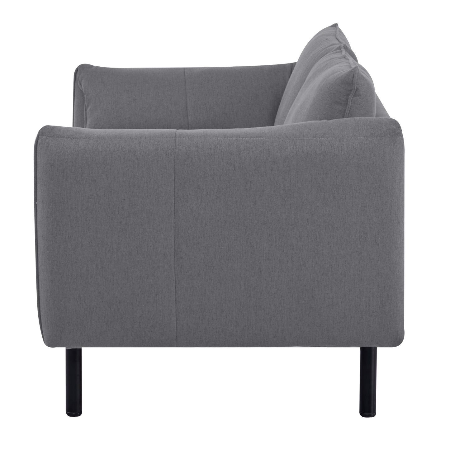Channel 3 Seater Fabric Sofa Lounge Couch Dark Grey - Cosy Abode