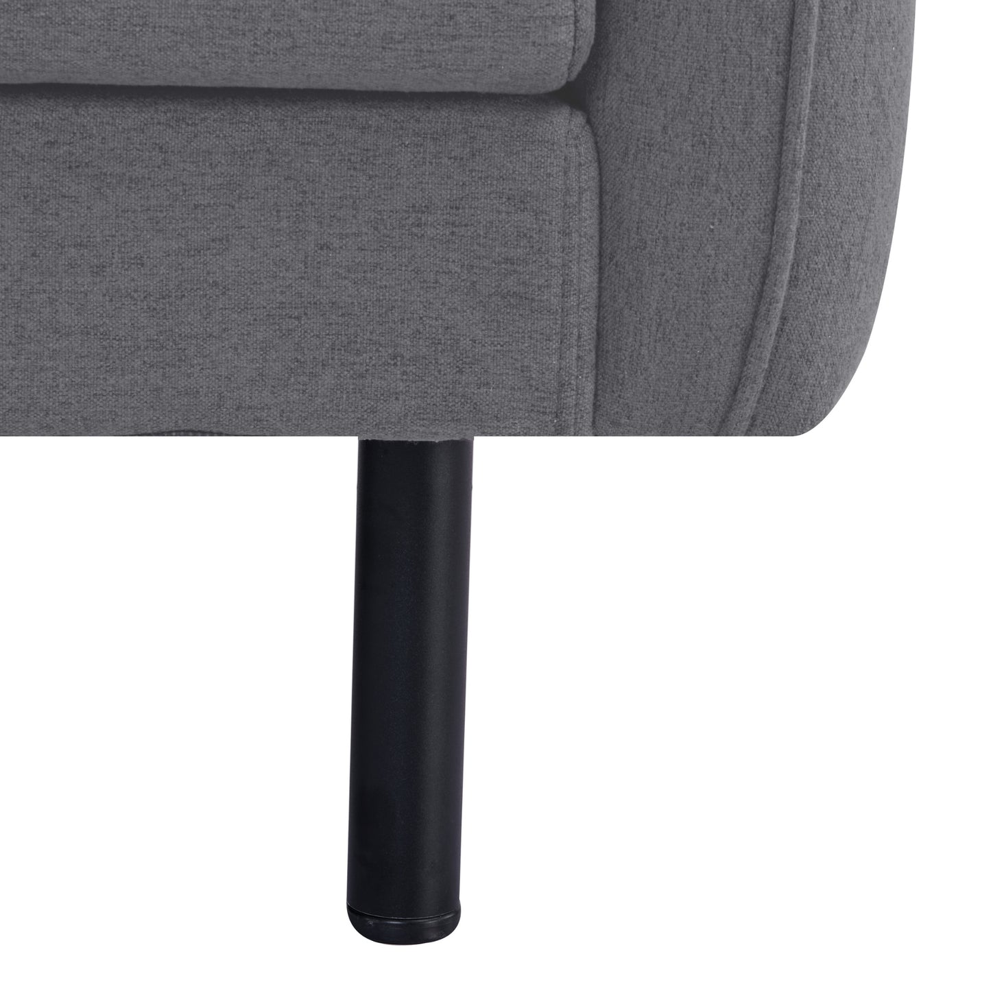 Channel 3 Seater Fabric Sofa Lounge Couch Dark Grey - Cosy Abode