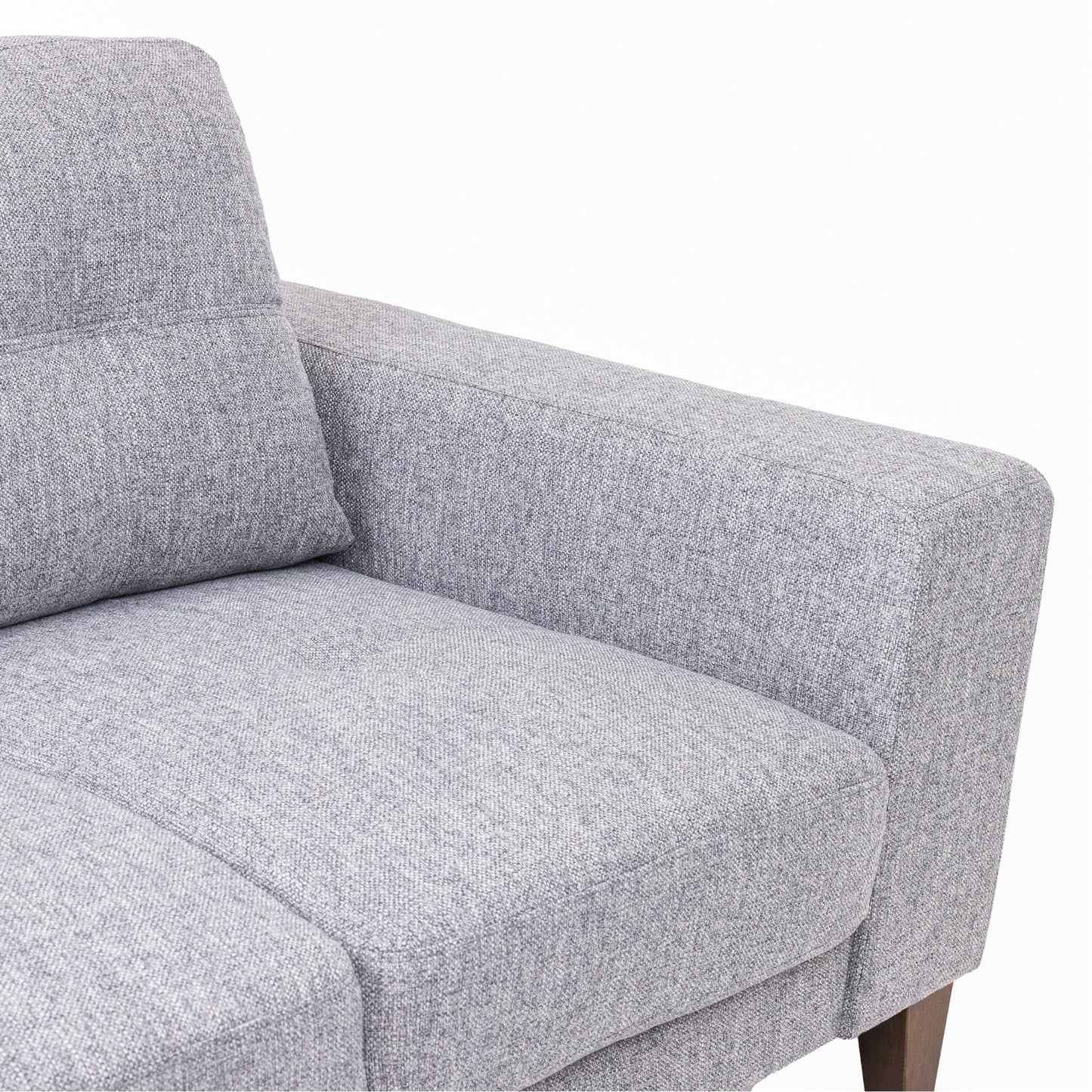 Juliet 2 Seater Sofa Soft Fabric Uplholstered Lounge Couch with RHF Chaise Grey - Cosy Abode