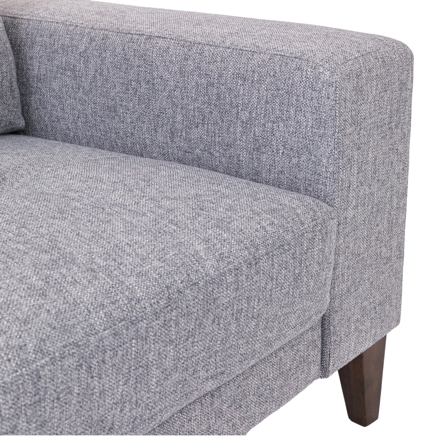 Juliet 2 Seater Sofa Soft Fabric Uplholstered Lounge Couch with LHF Chaise Grey - Cosy Abode