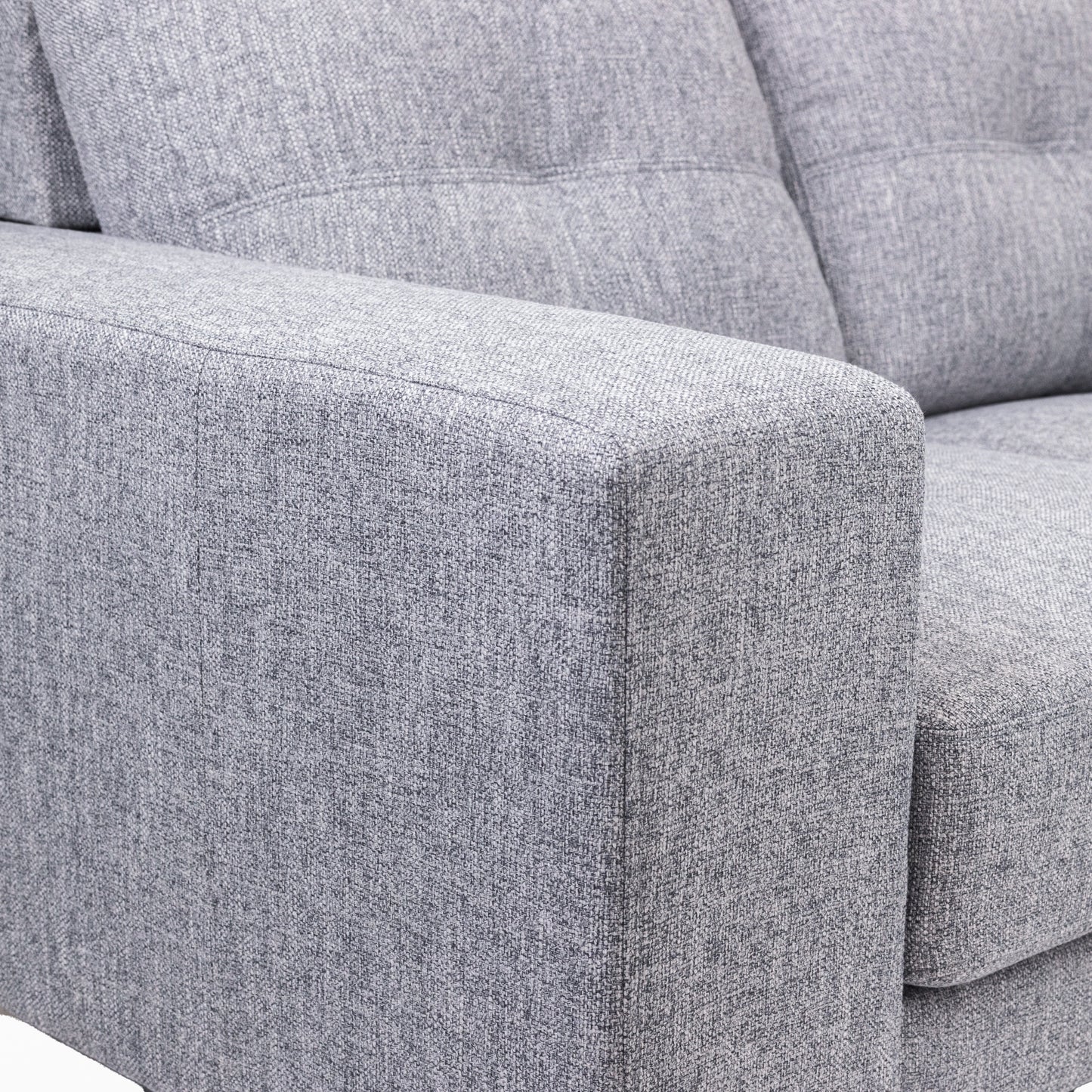 Juliet 2 Seater Sofa Soft Fabric Uplholstered Lounge Couch with LHF Chaise Grey - Cosy Abode
