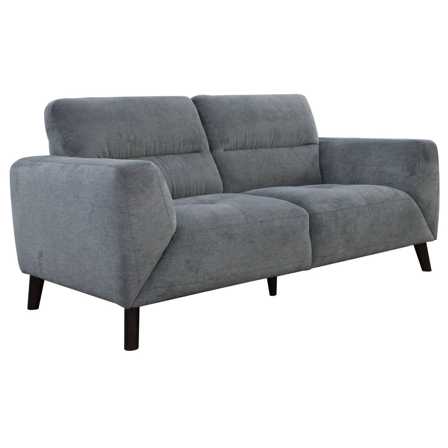 Monarch 2pc 2 + 3 Seater Sofa Set Fabric Uplholstered Lounge Couch - Charcoal - Cosy Abode