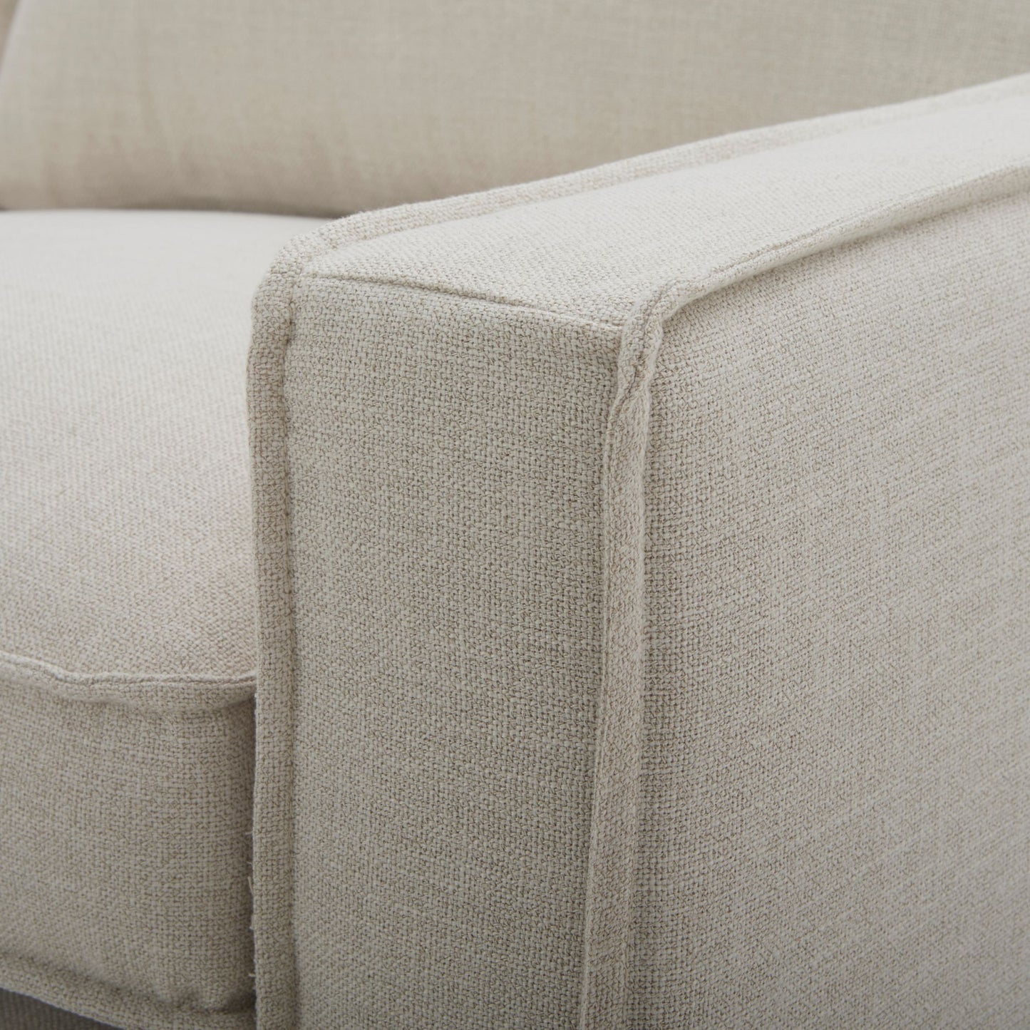 Plushy 2 + 3 Seater Sofa Set Fabric Uplholstered Lounge Couch - Stone - Cosy Abode