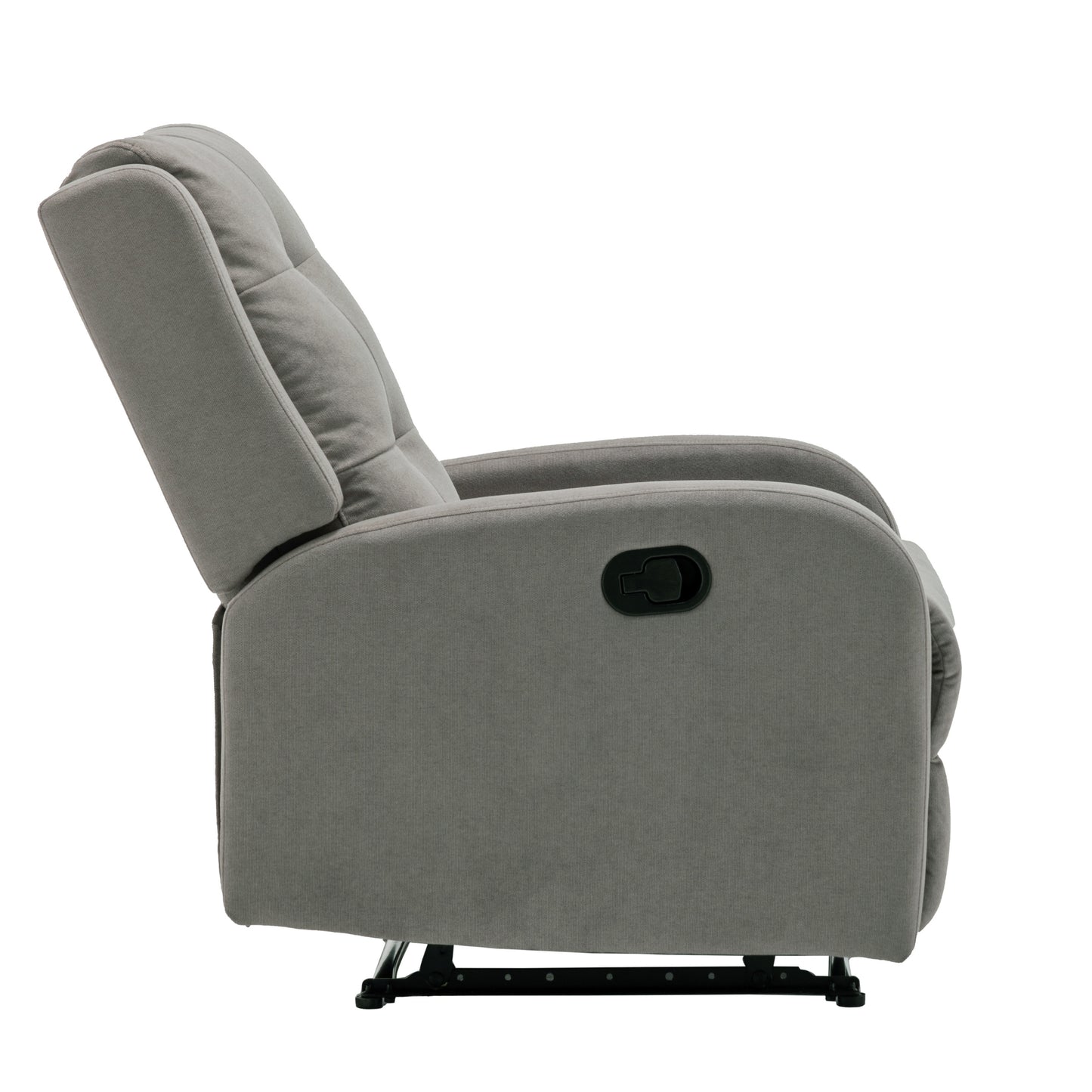 Flynn Recliner ArmChair Fabric Upholstered Sofa Lounge Accent Chair Light Grey - Cosy Abode