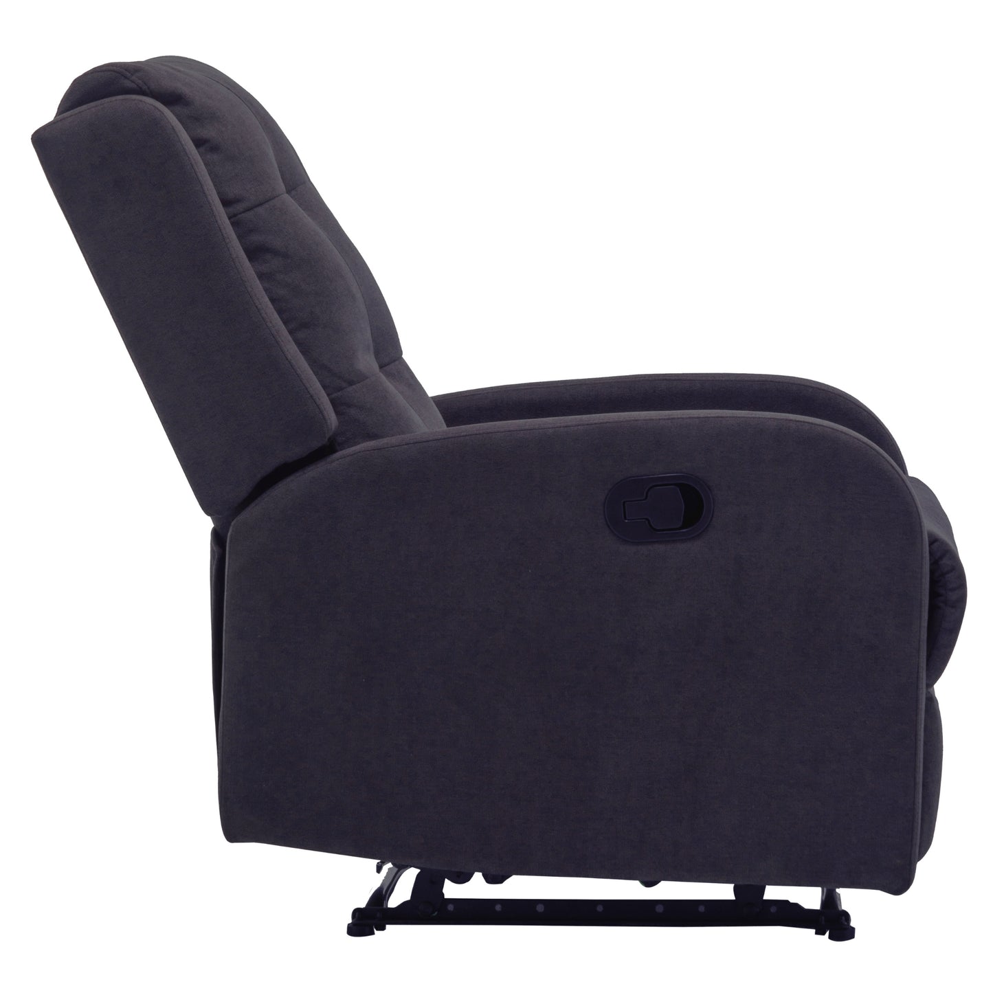 Flynn Recliner ArmChair Fabric Upholstered Sofa Lounge Accent Chair Dark Grey - Cosy Abode