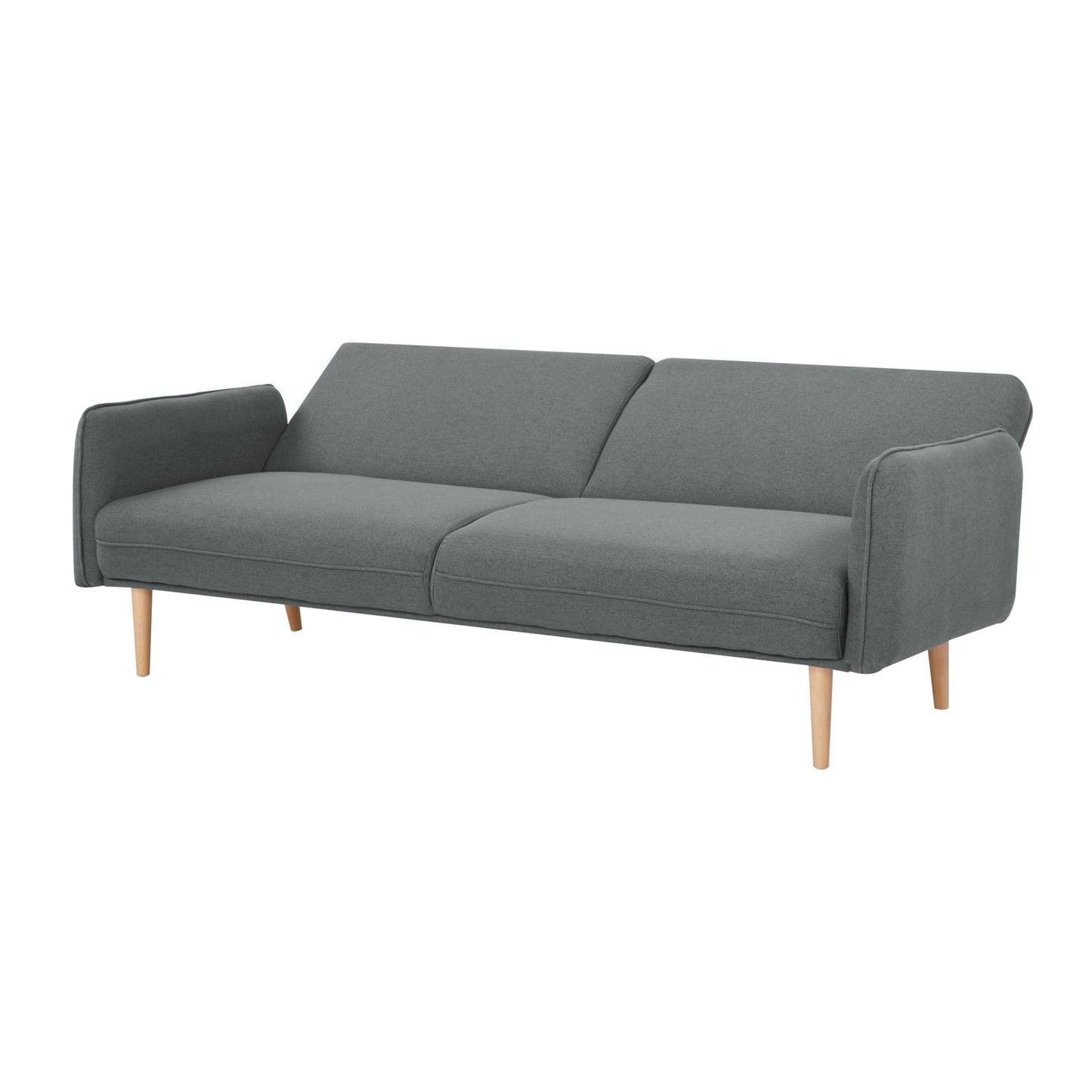 Celia 3 Seater Sofa Queen Bed Fabric Uplholstered Lounge Couch - Mid Grey - Cosy Abode