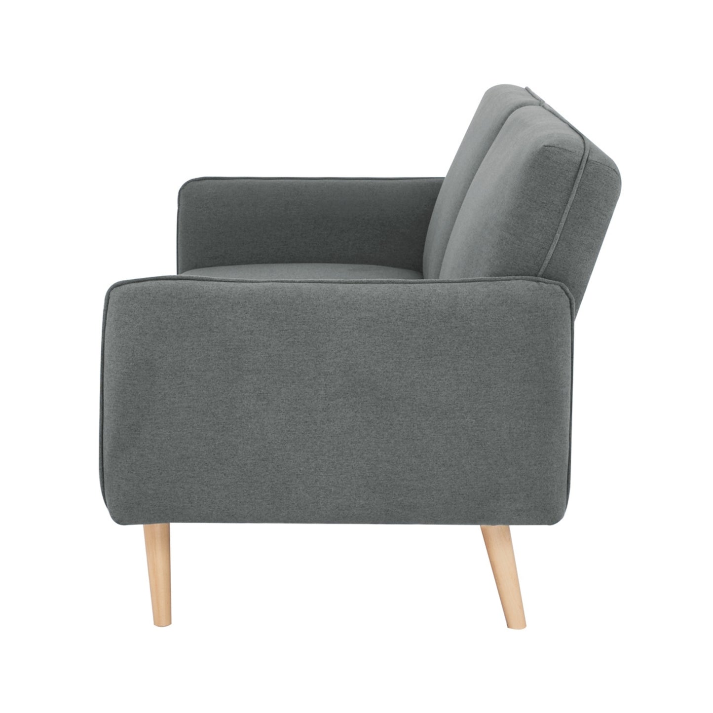 Celia 3 Seater Sofa Queen Bed Fabric Uplholstered Lounge Couch - Mid Grey - Cosy Abode