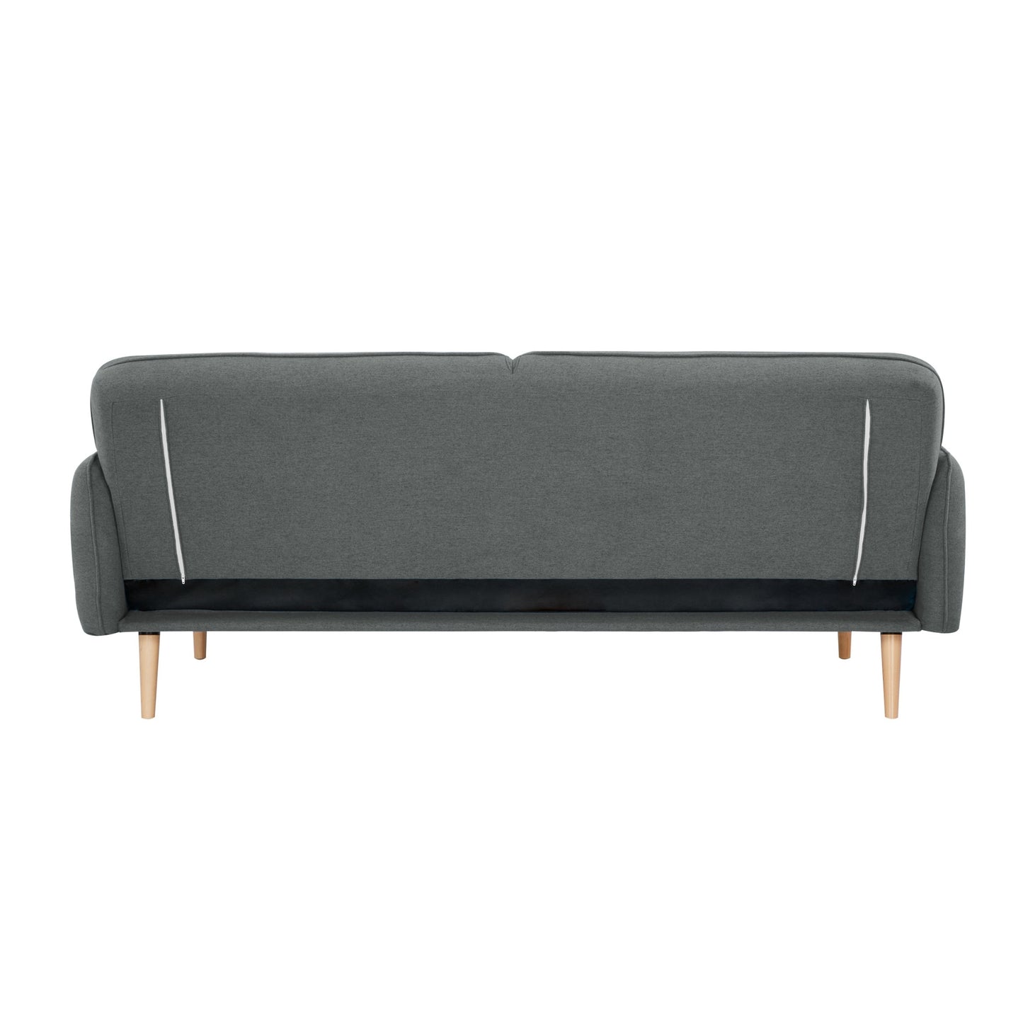 Celia 3 Seater Sofa Queen Bed Fabric Uplholstered Lounge Couch - Mid Grey - Cosy Abode