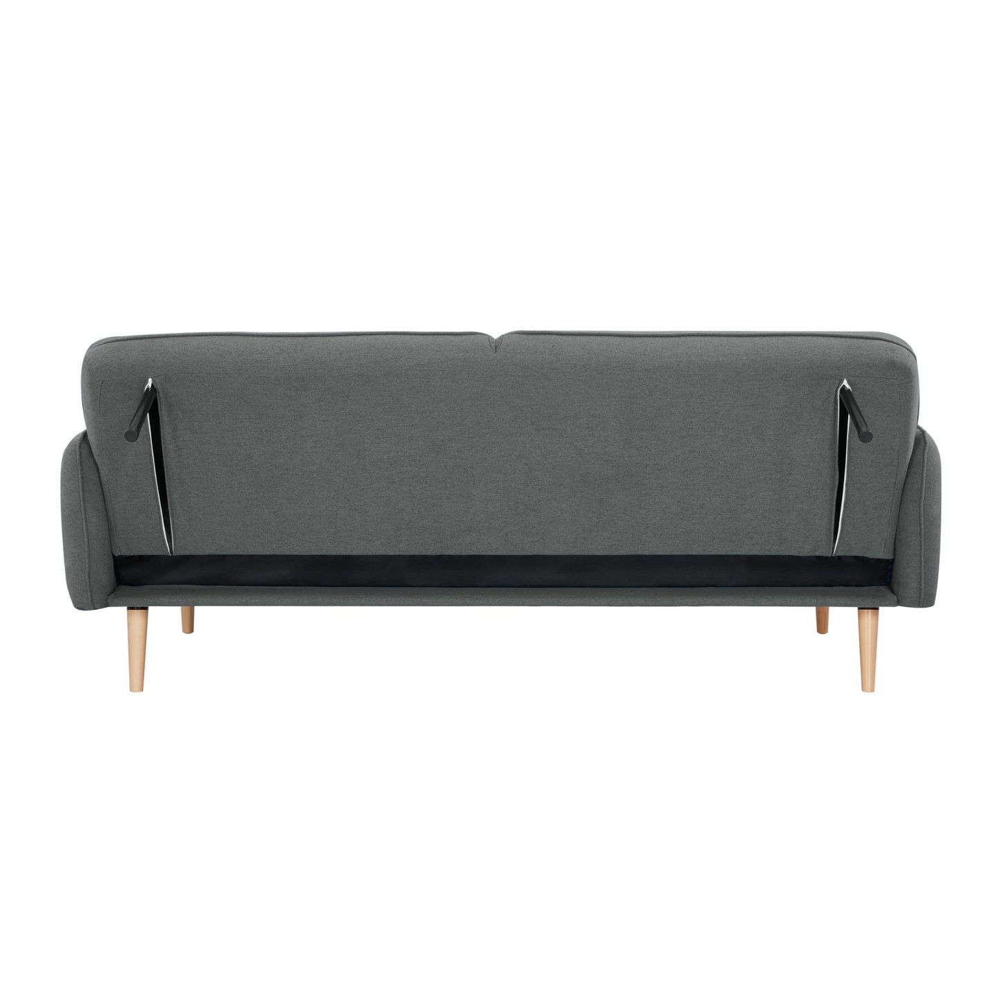 Celia 3 Seater Sofa Queen Bed Fabric Uplholstered Lounge Couch - Mid Grey - Cosy Abode