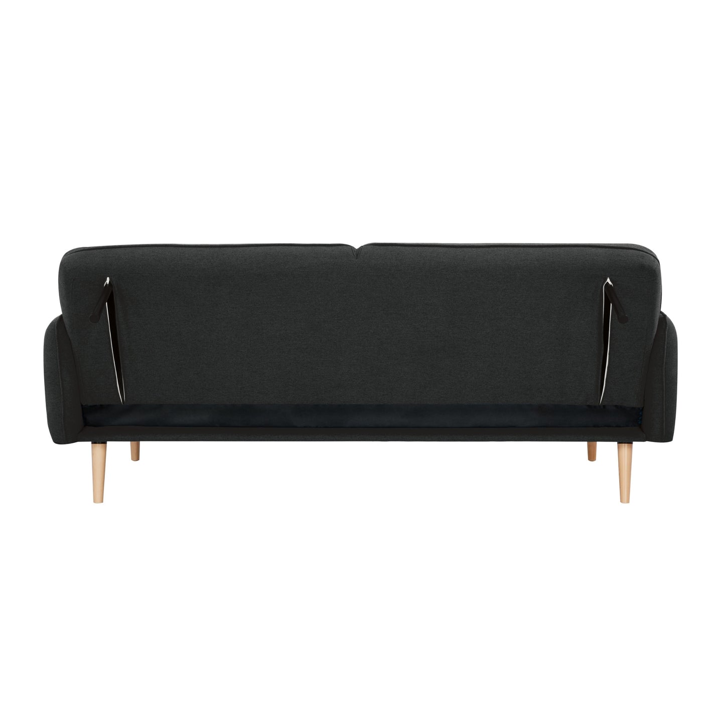 Celia 3 Seater Sofa Queen Bed Fabric Uplholstered Lounge Couch - Charcoal - Cosy Abode