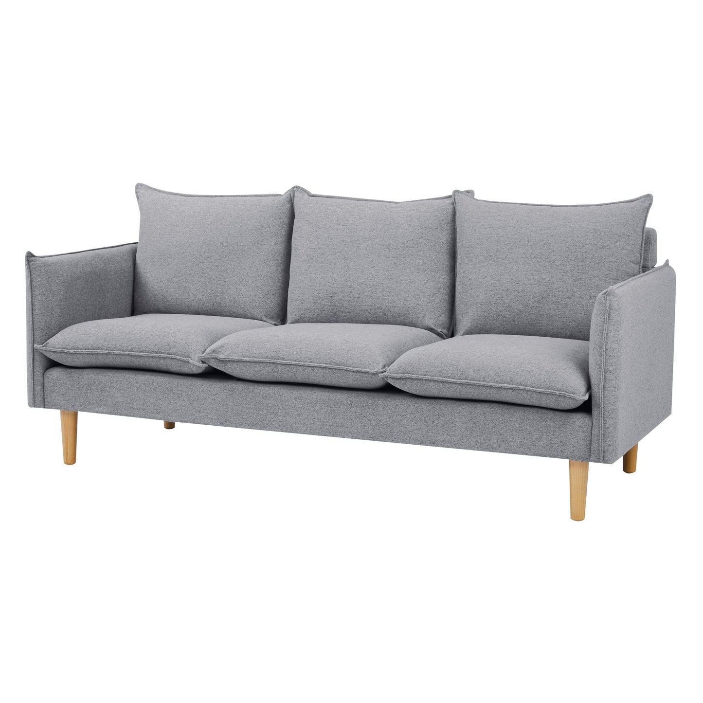 Sinatra 3 Seater Fabric Sofa Lounge Couch Grey - Cosy Abode