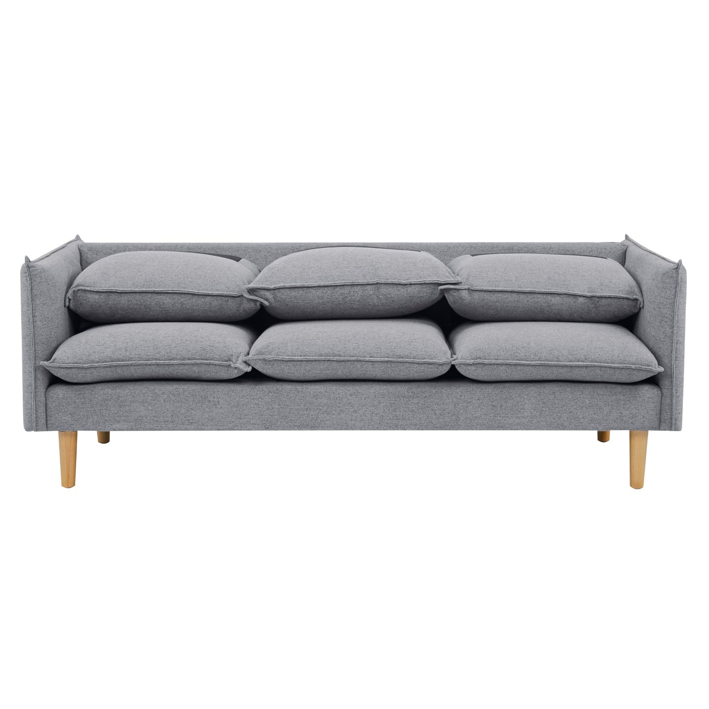 Sinatra 3 Seater Fabric Sofa Lounge Couch Grey - Cosy Abode