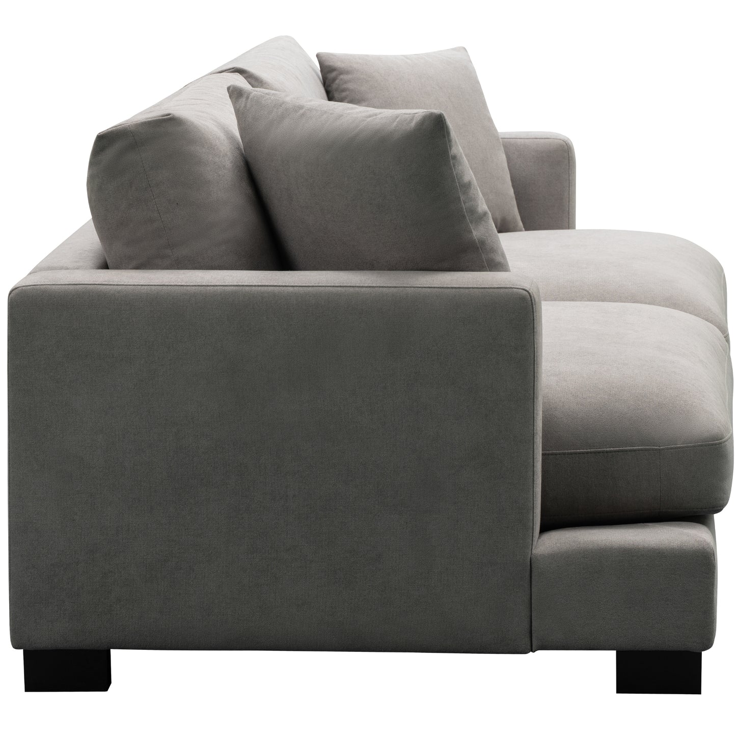 Royalty 3 + 3 Seater Sofa Fabric Uplholstered Left Chaise Lounge Couch - Grey - Cosy Abode